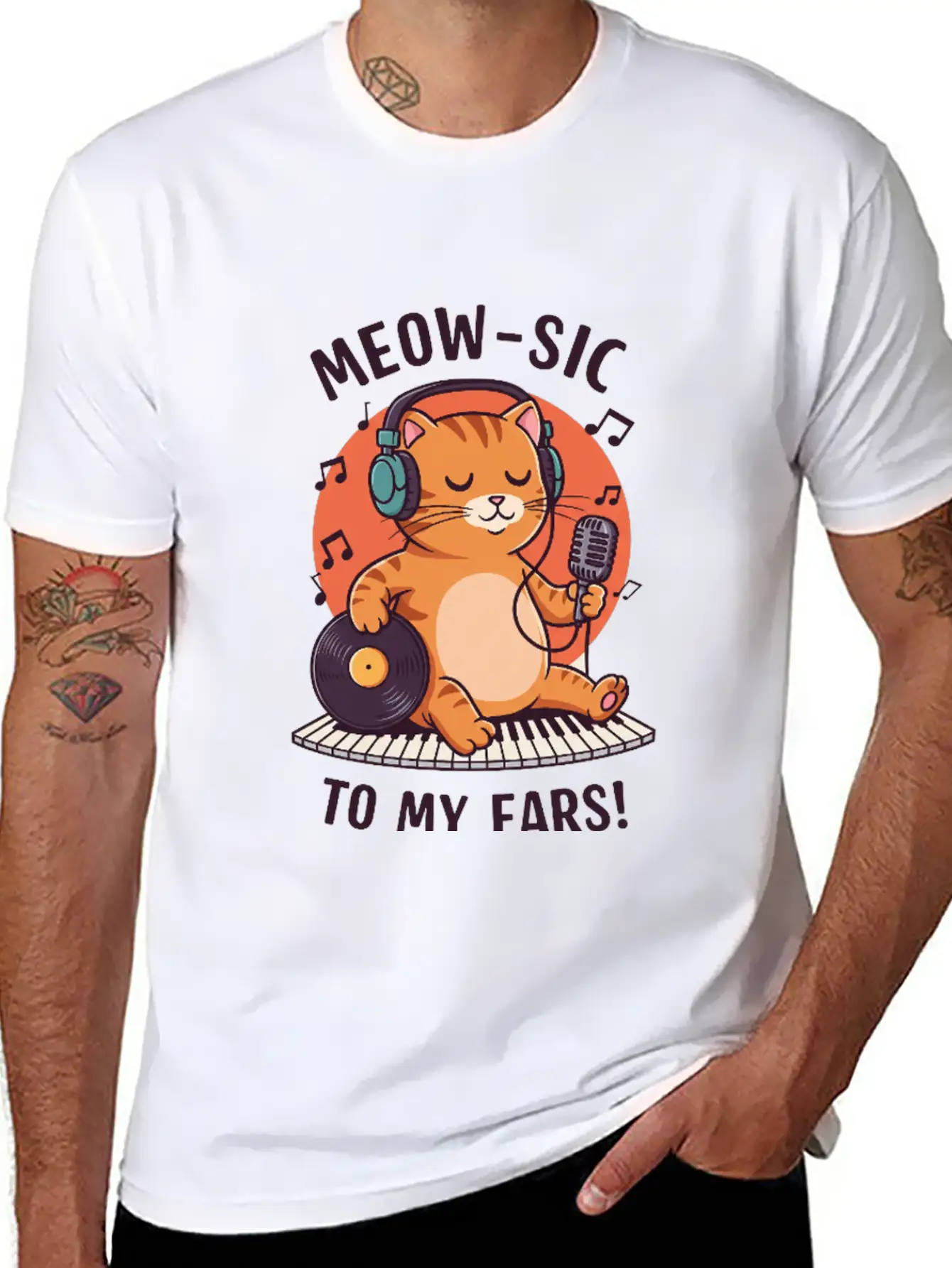 Meow-sic To My Ears Classic Cotton Tee – Unisex Comfort For Any Season