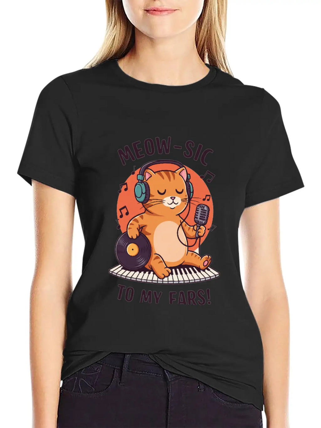 Meow-sic To My Ears Classic Cotton Tee – Unisex Comfort For Any Season