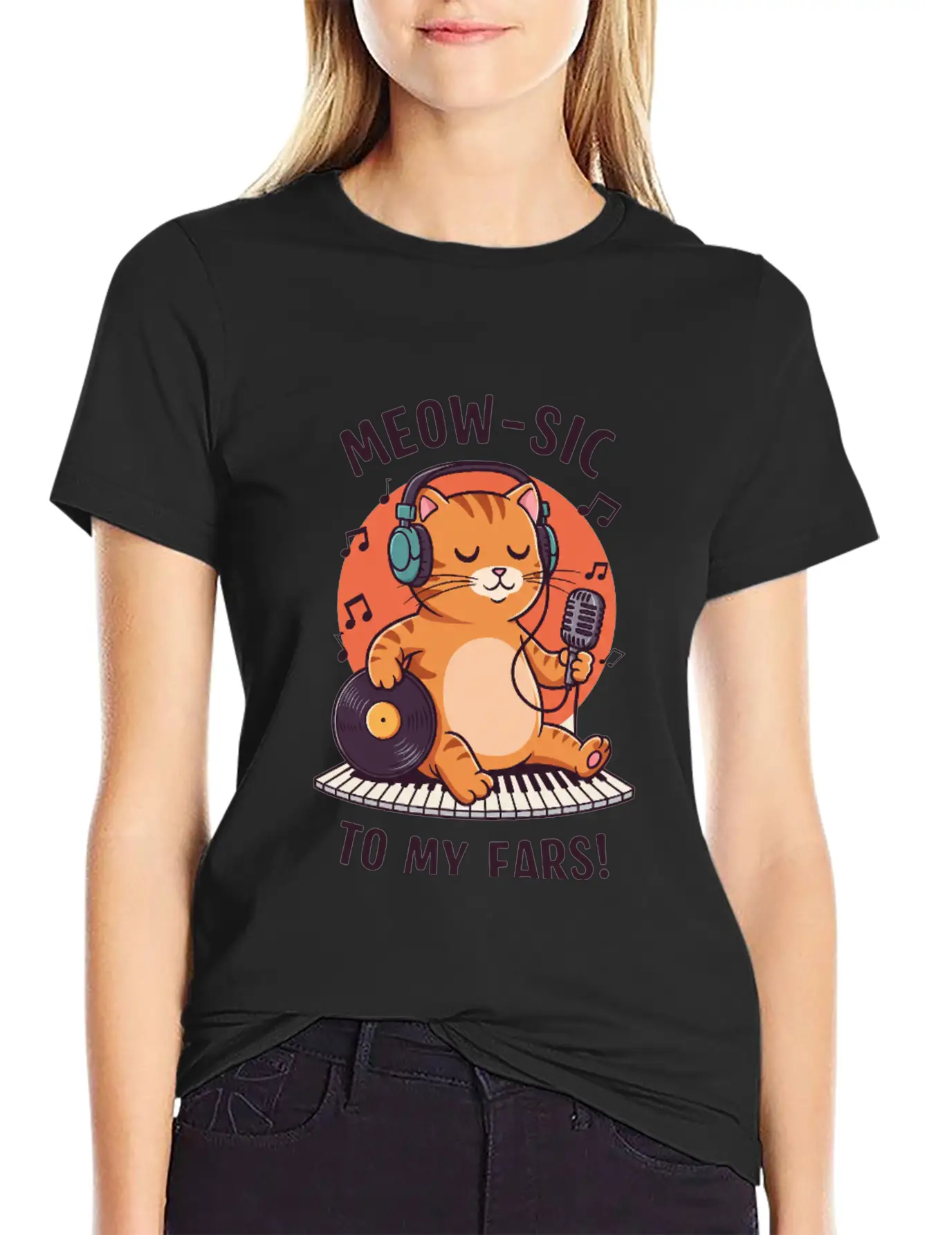 Meow-sic To My Ears Classic Cotton Tee – Unisex Comfort For Any Season