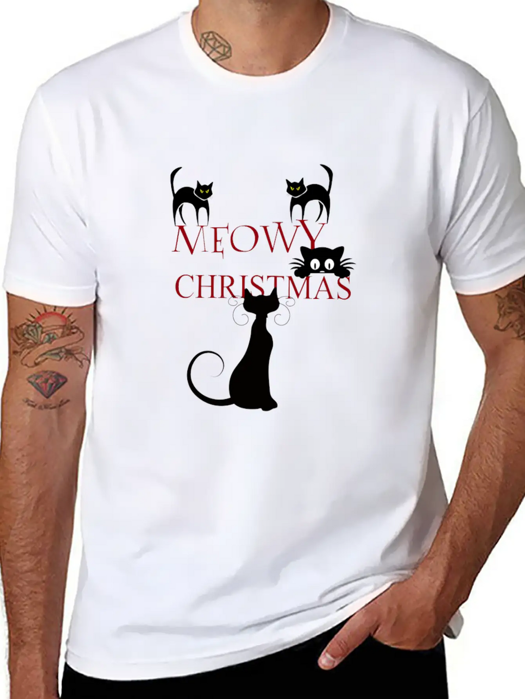 Meowy Christmas Merry Christmas Classic Cotton Tee – Unisex Comfort For Any Season