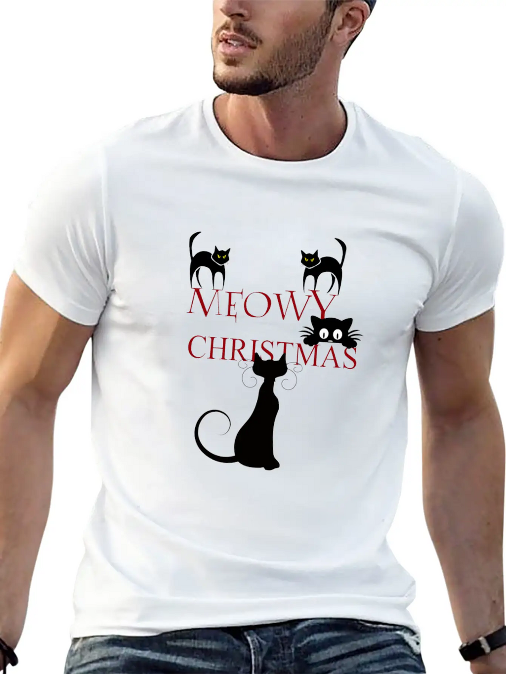 Meowy Christmas Merry Christmas Classic Cotton Tee – Unisex Comfort For Any Season