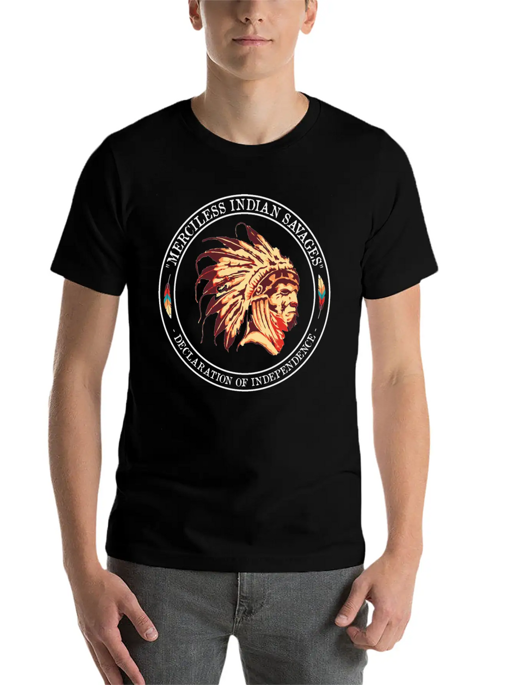 Merciless Indian Savages Declaration Of Independec Basic Graphic T-Shirt – Daily Comfort In Soft Cotton