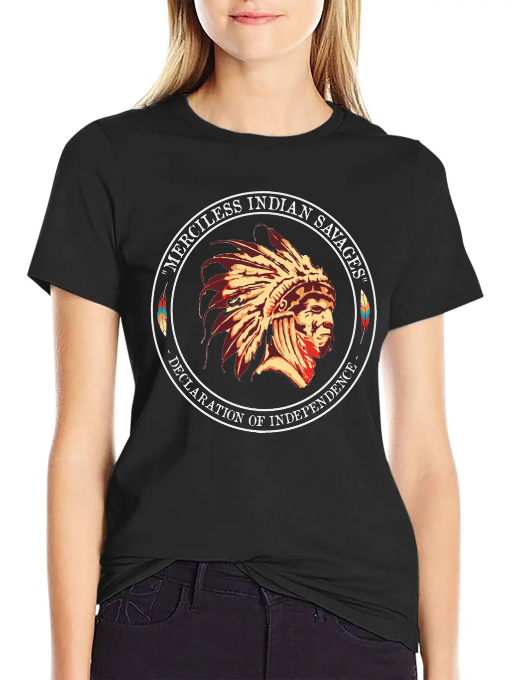 Merciless Indian Savages Declaration Of Independec Basic Graphic T-Shirt – Daily Comfort In Soft Cotton