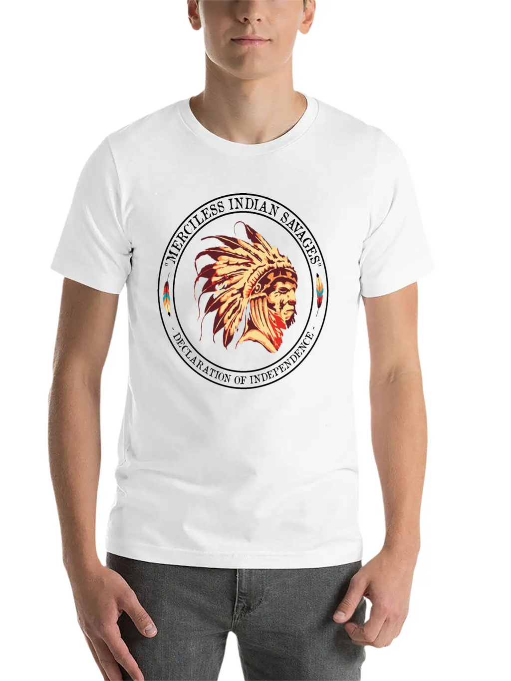 Merciless Indian Savages Declaration Of Independec Basic Graphic T-Shirt – Daily Comfort In Soft Cotton