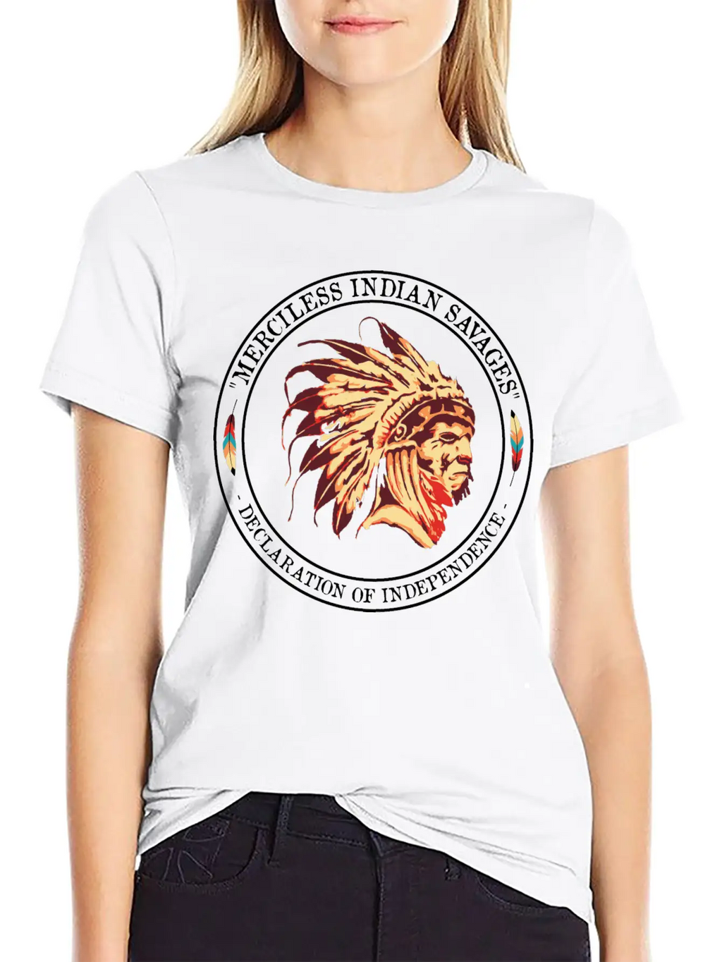 Merciless Indian Savages Declaration Of Independec Basic Graphic T-Shirt – Daily Comfort In Soft Cotton