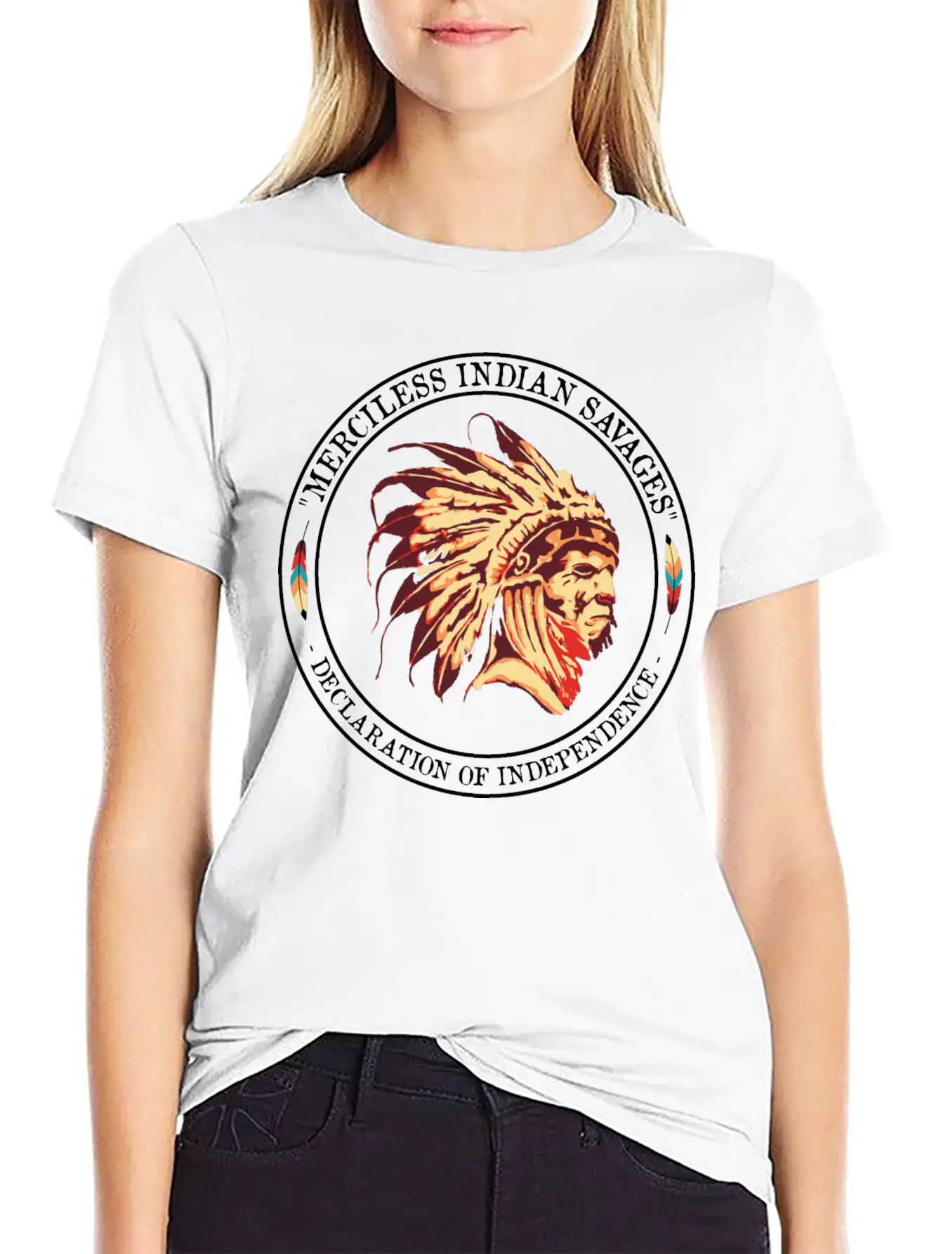 Merciless Indian Savages Declaration Of Independec Basic Graphic T-Shirt – Daily Comfort In Soft Cotton