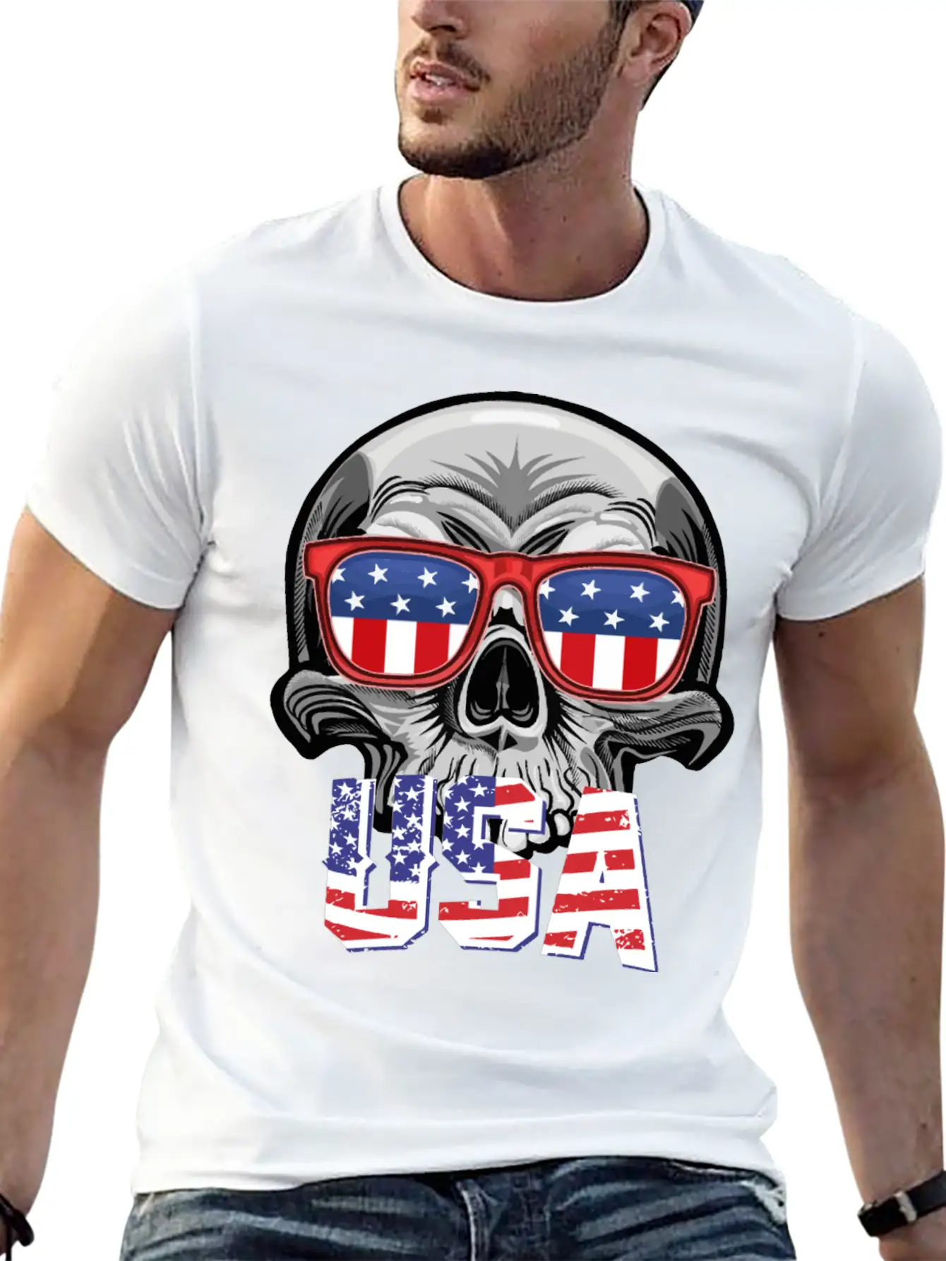Merica - 4th Of July Patriotic - Merica Clothing - Stylish Everyday T-Shirt – Unisex Basic Cotton Tee