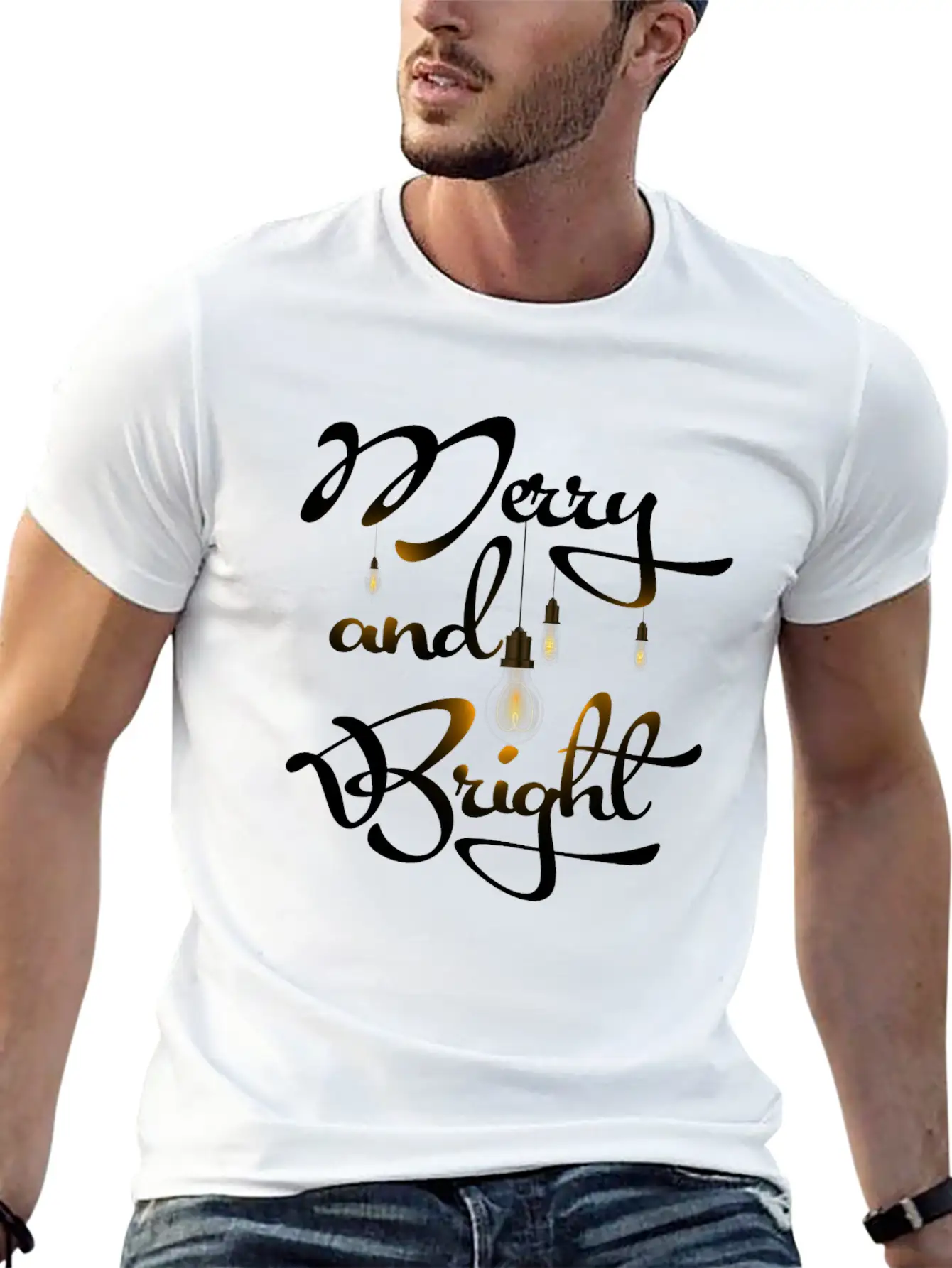 Merry And Bright Stylish Everyday T-Shirt – Unisex Basic Cotton Tee