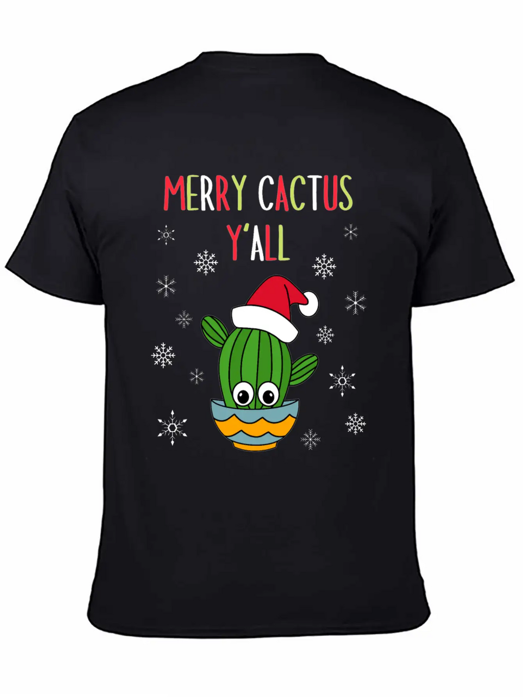 Merry Cactus Y'all - Cactus With A Santa Hat In A Classic Cotton Tee – Unisex Comfort For Any Season
