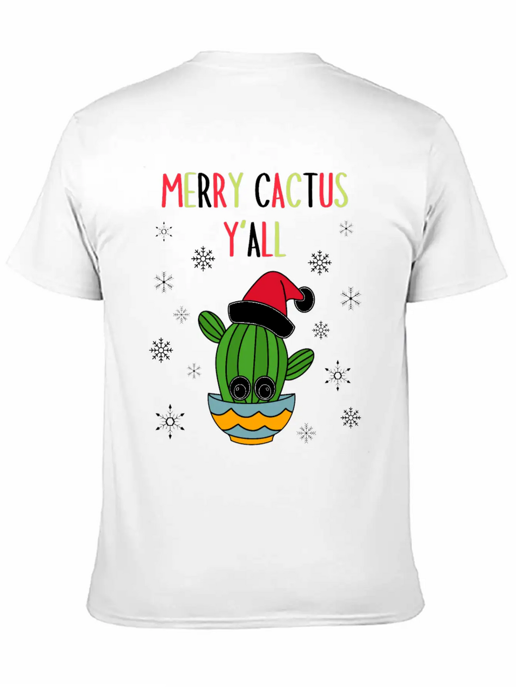 Merry Cactus Y'all - Cactus With A Santa Hat In A Classic Cotton Tee – Unisex Comfort For Any Season