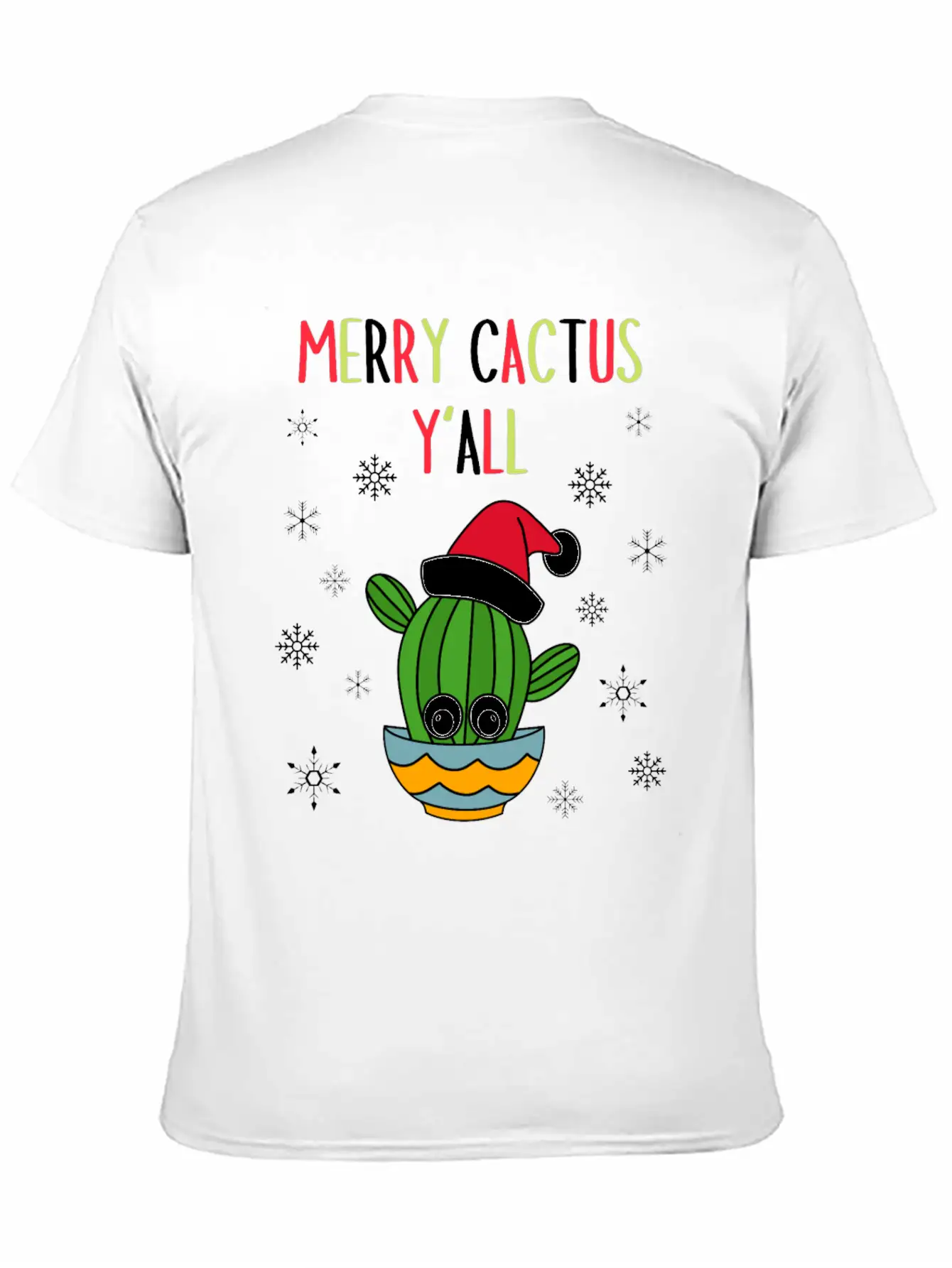 Merry Cactus Y'all - Cactus With A Santa Hat In A Classic Cotton Tee – Unisex Comfort For Any Season