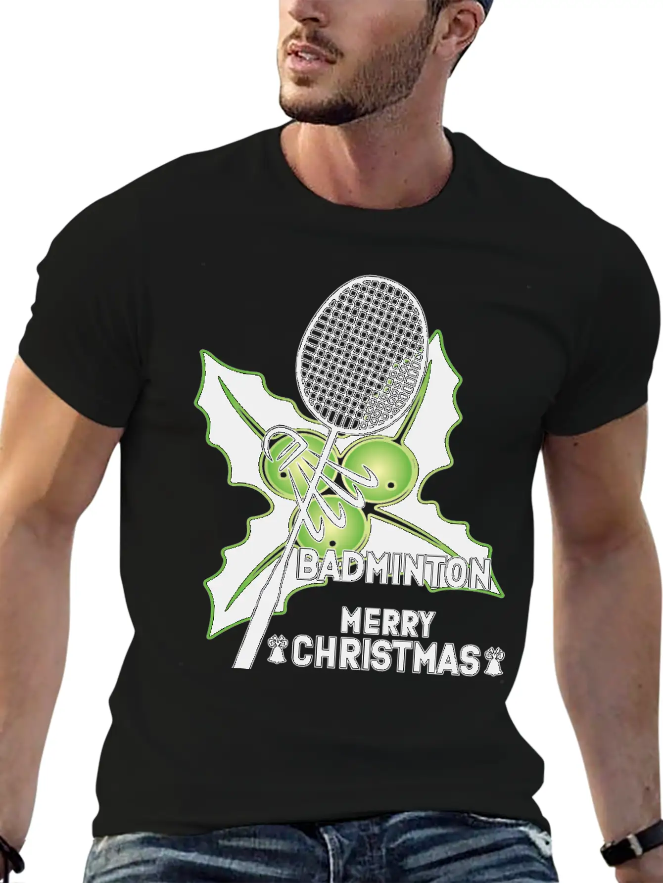 Merry Chrismas- Badminton Relaxed Everyday Tee – Lightweight And Durable Cotton