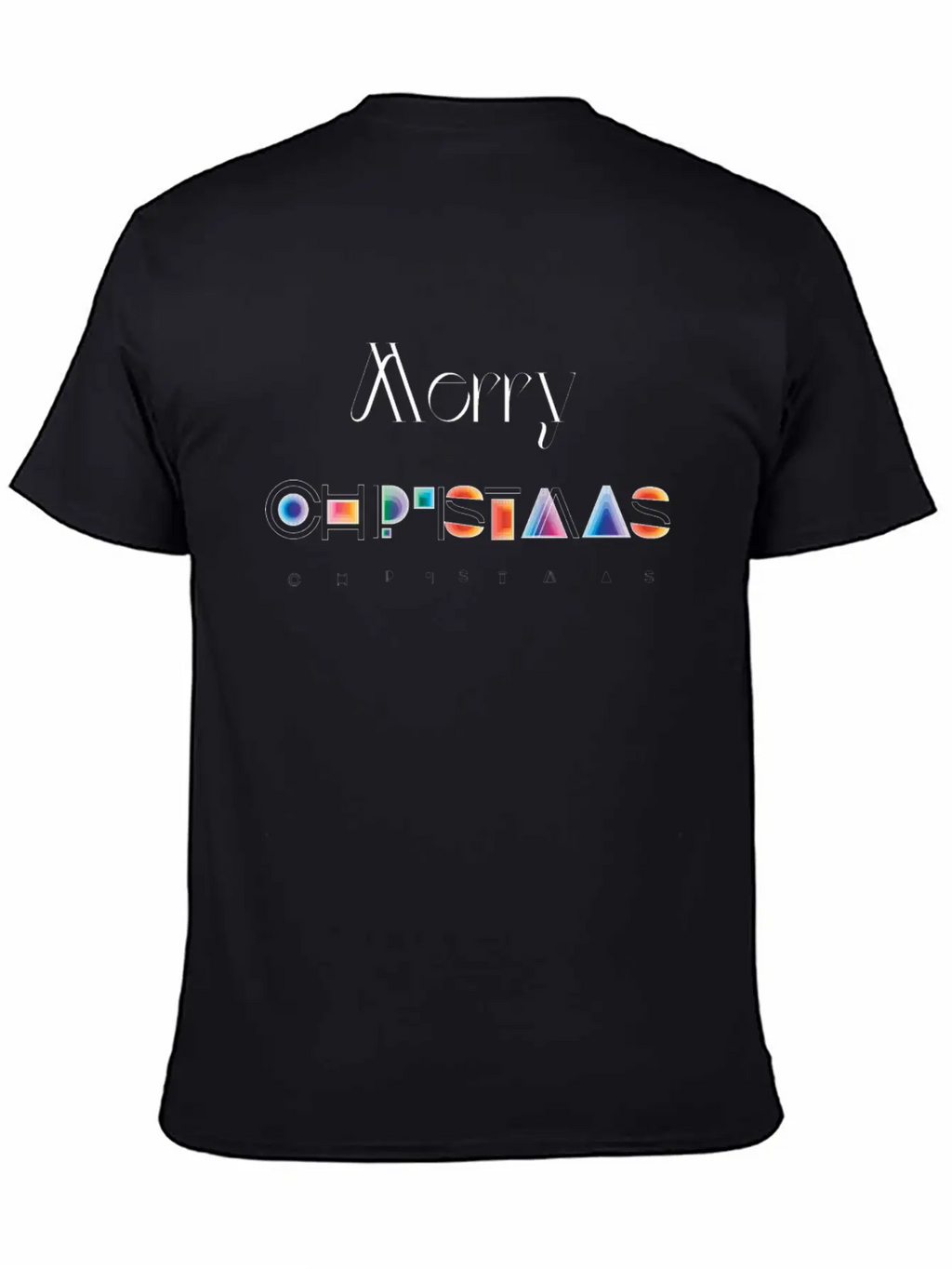 Merry Christmas Modern Abstract Gradient Breathable Graphic T-Shirt – Perfect For Casual Days