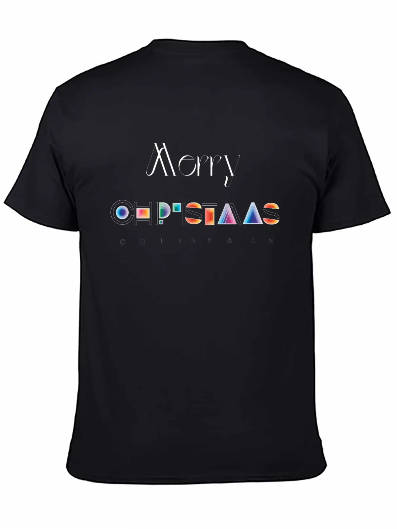 Merry Christmas Modern Abstract Gradient Breathable Graphic T-Shirt – Perfect For Casual Days