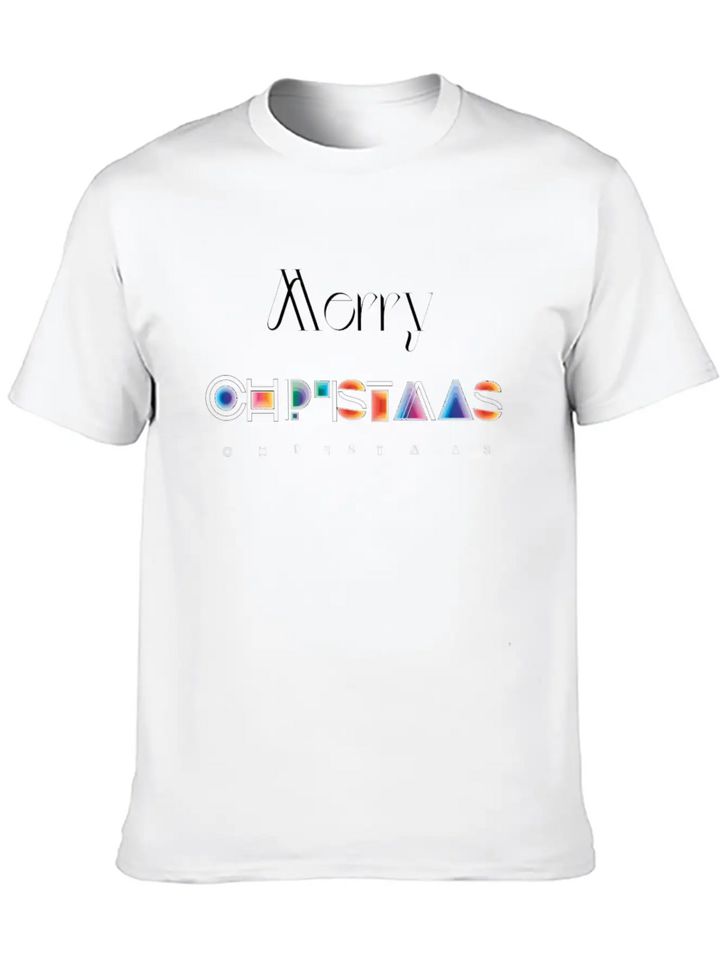 Merry Christmas Modern Abstract Gradient Breathable Graphic T-Shirt – Perfect For Casual Days