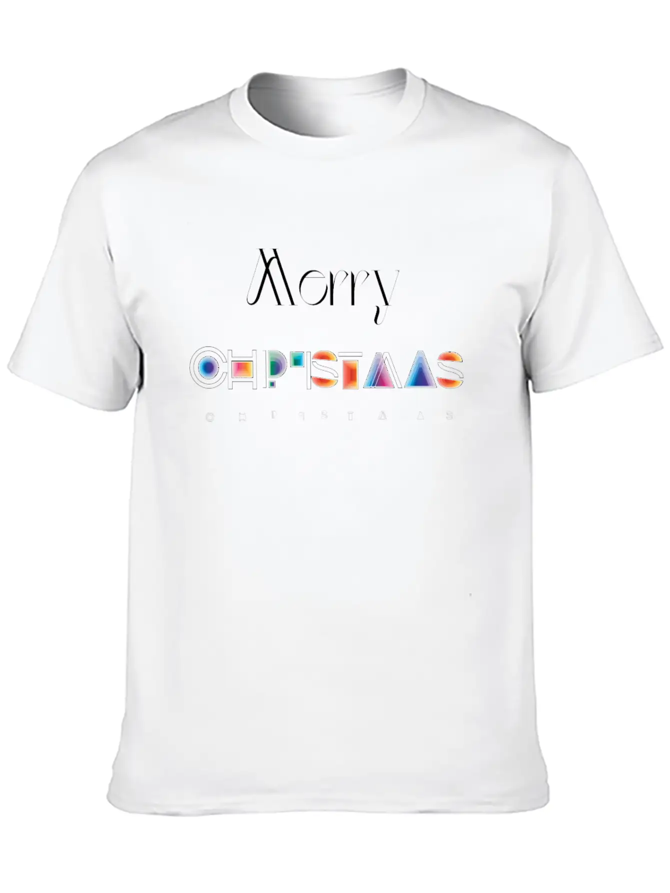 Merry Christmas Modern Abstract Gradient Breathable Graphic T-Shirt – Perfect For Casual Days