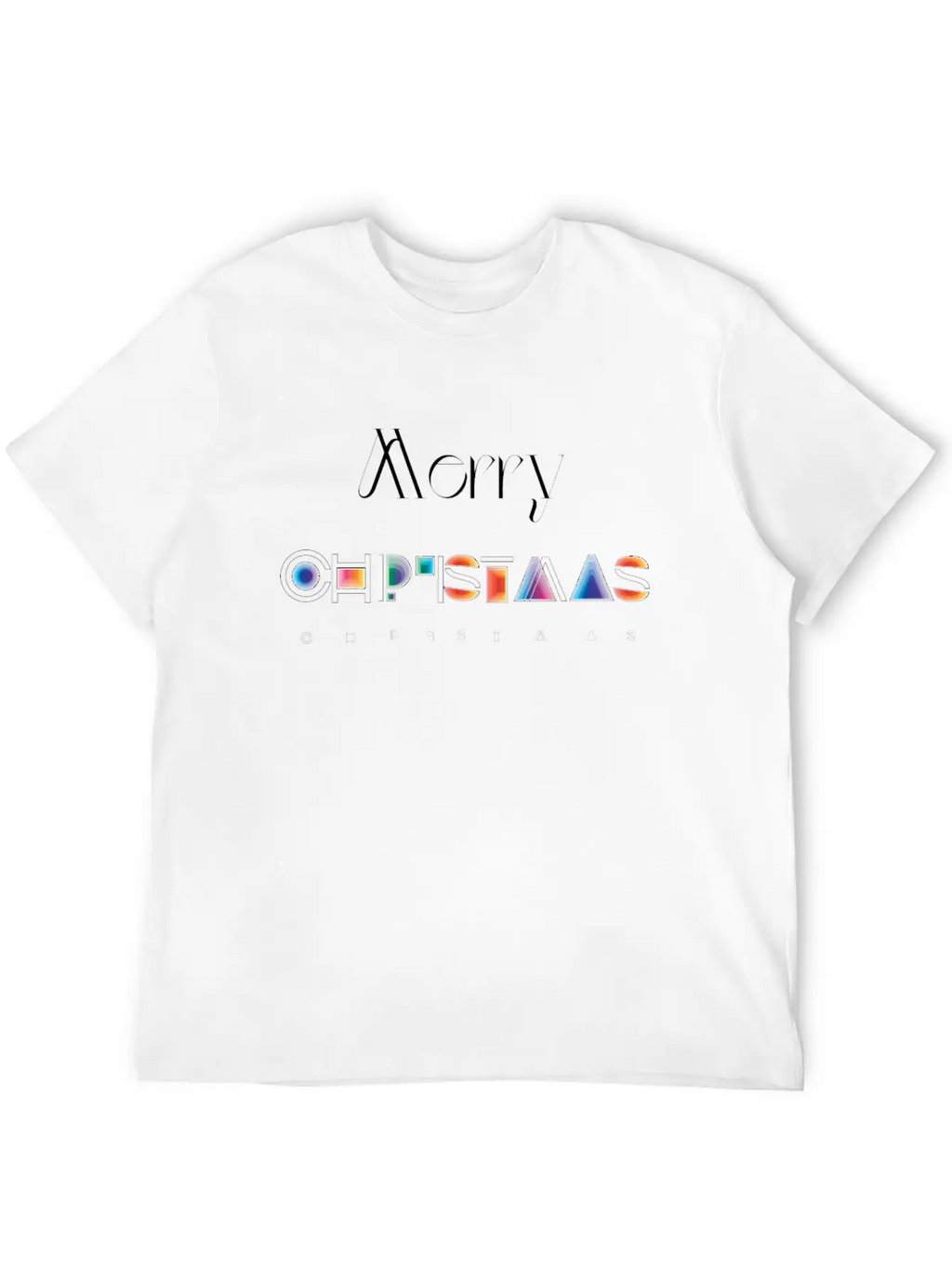Merry Christmas Modern Abstract Gradient Breathable Graphic T-Shirt – Perfect For Casual Days