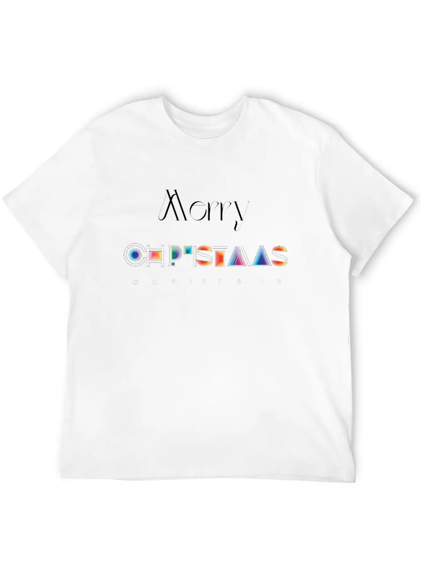 Merry Christmas Modern Abstract Gradient Breathable Graphic T-Shirt – Perfect For Casual Days