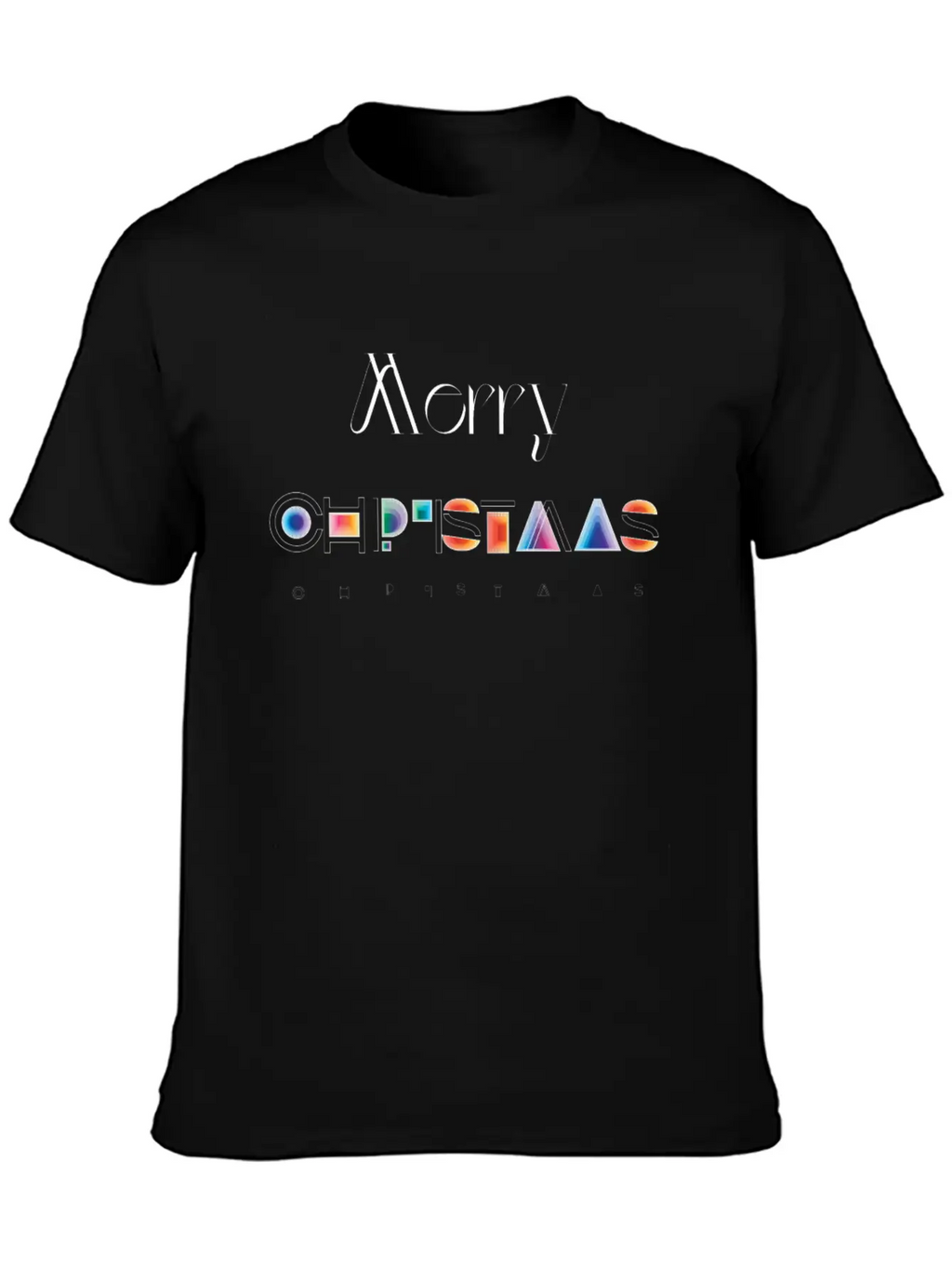 Merry Christmas Modern Abstract Gradient Breathable Graphic T-Shirt – Perfect For Casual Days