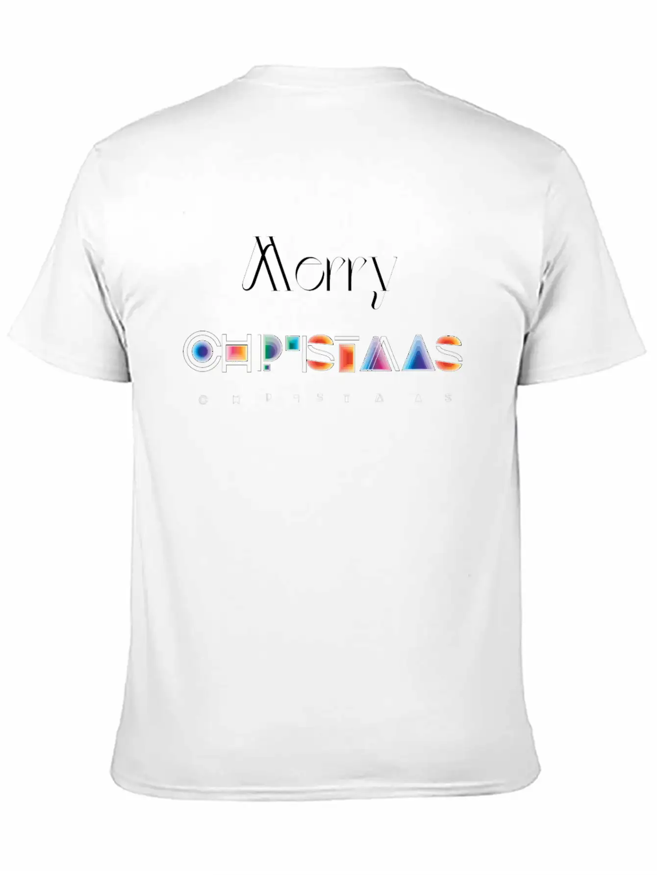 Merry Christmas Modern Abstract Gradient Breathable Graphic T-Shirt – Perfect For Casual Days