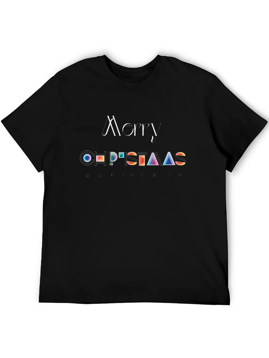 Merry Christmas Modern Abstract Gradient Breathable Graphic T-Shirt – Perfect For Casual Days