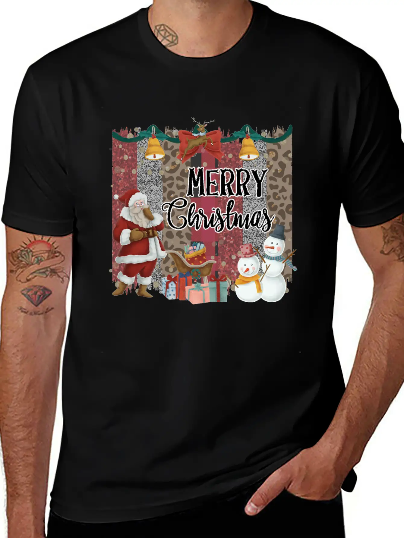 Merry Christmas Quote Santa Claus Snowmen Classic Cotton Tee – Unisex Comfort For Any Season