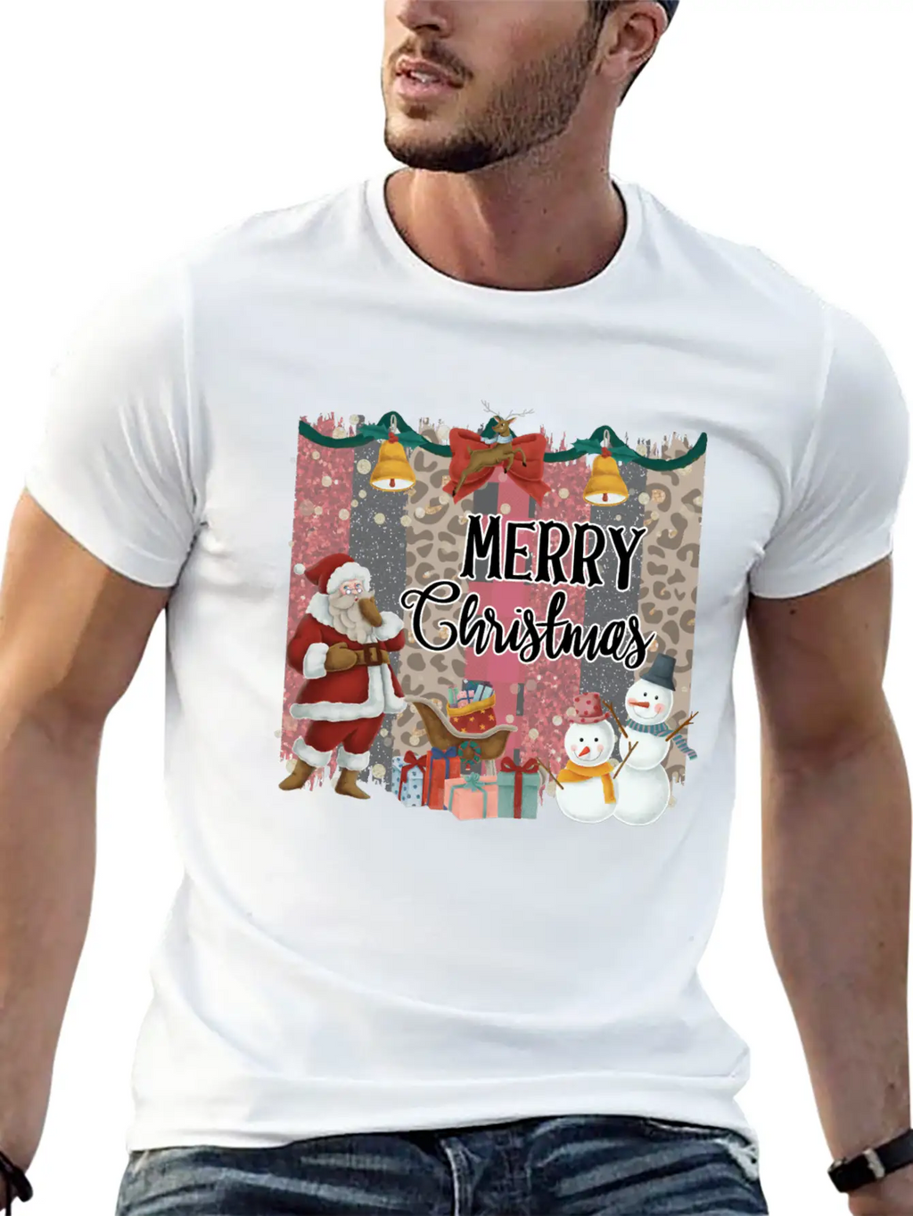 Merry Christmas Quote Santa Claus Snowmen Classic Cotton Tee – Unisex Comfort For Any Season
