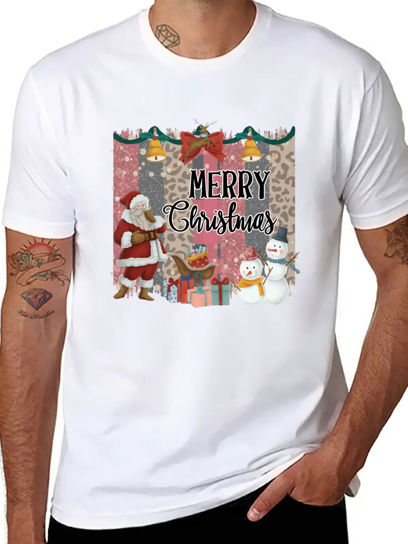 Merry Christmas Quote Santa Claus Snowmen Classic Cotton Tee – Unisex Comfort For Any Season