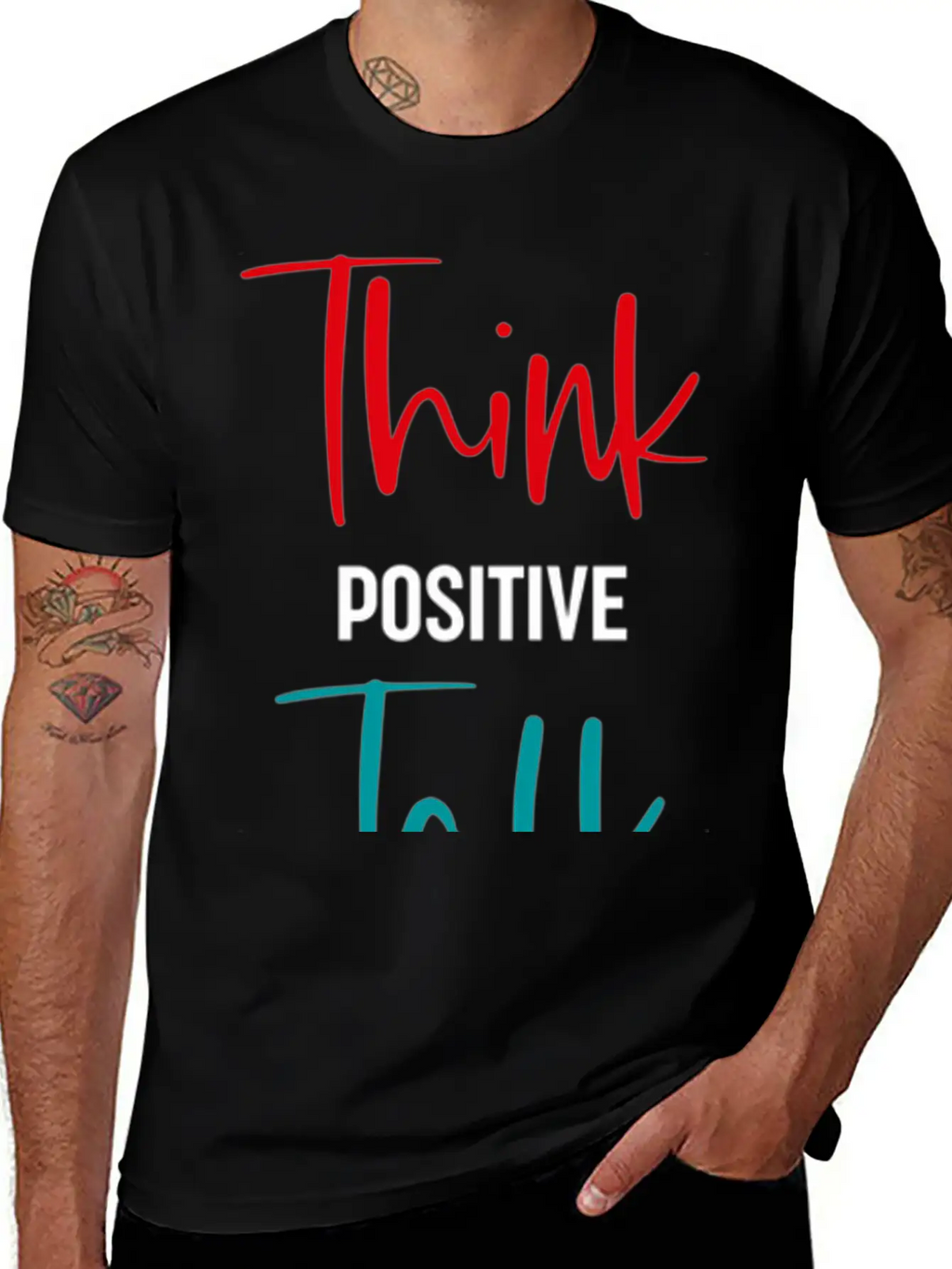 Message To Inre And Motivate Think Talk Feel Breathable Soft Cotton T-Shirt – Timeless Casual Look