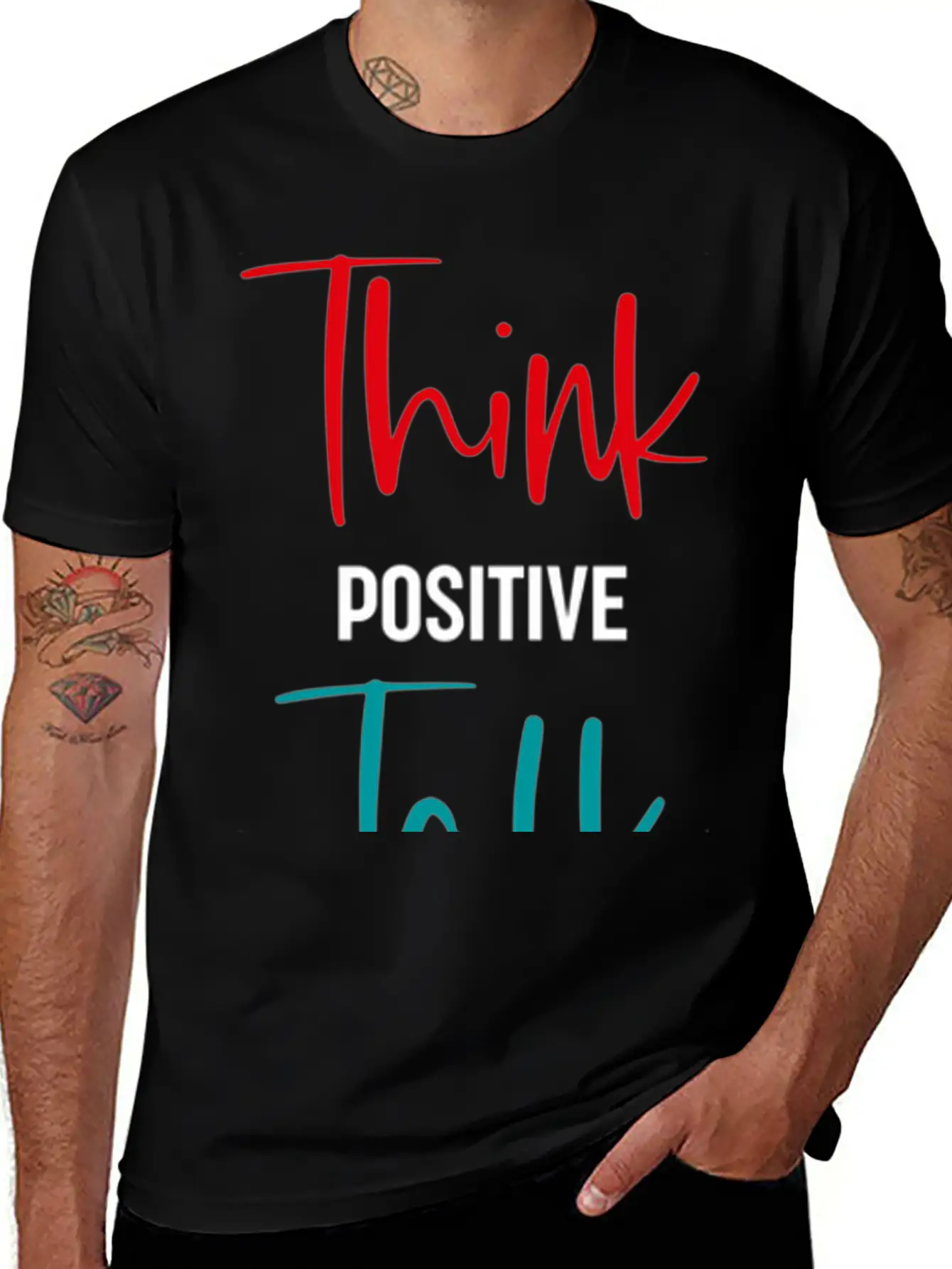 Message To Inre And Motivate Think Talk Feel Breathable Soft Cotton T-Shirt – Timeless Casual Look