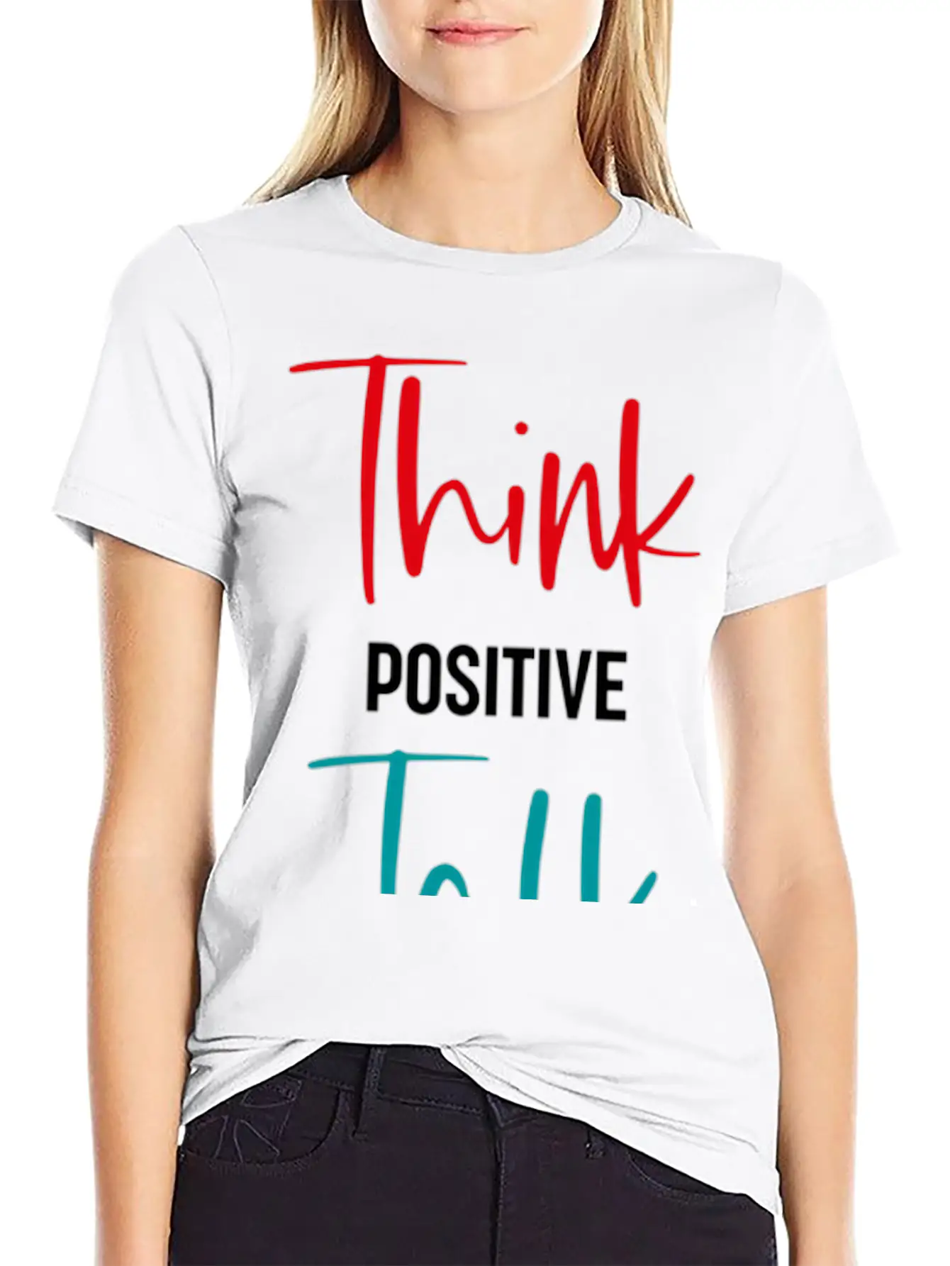 Message To Inre And Motivate Think Talk Feel Breathable Soft Cotton T-Shirt – Timeless Casual Look