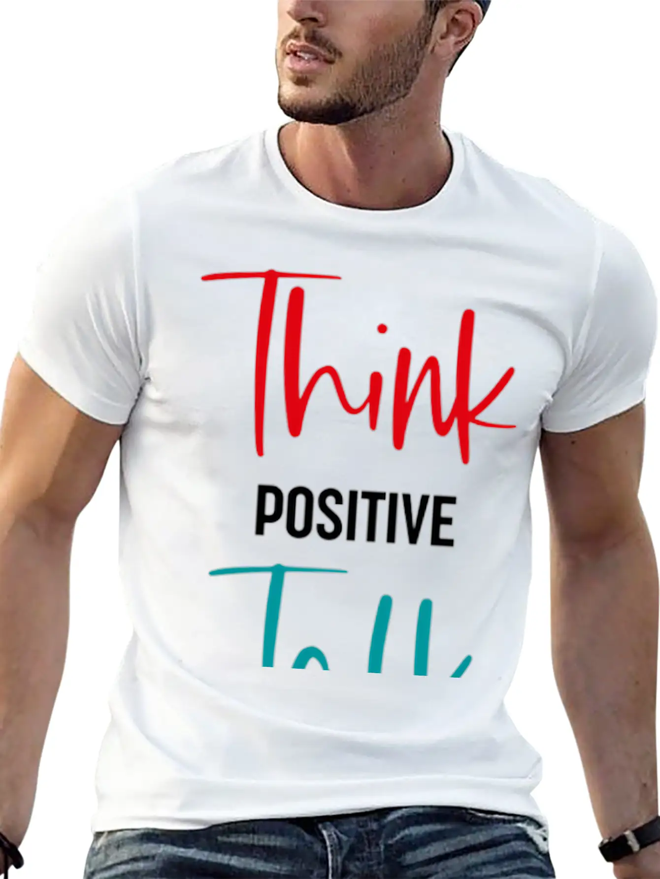Message To Inre And Motivate Think Talk Feel Breathable Soft Cotton T-Shirt – Timeless Casual Look