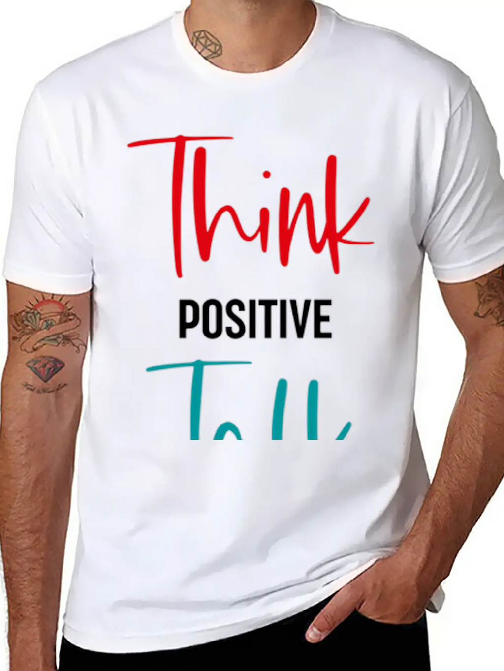 Message To Inre And Motivate Think Talk Feel Breathable Soft Cotton T-Shirt – Timeless Casual Look