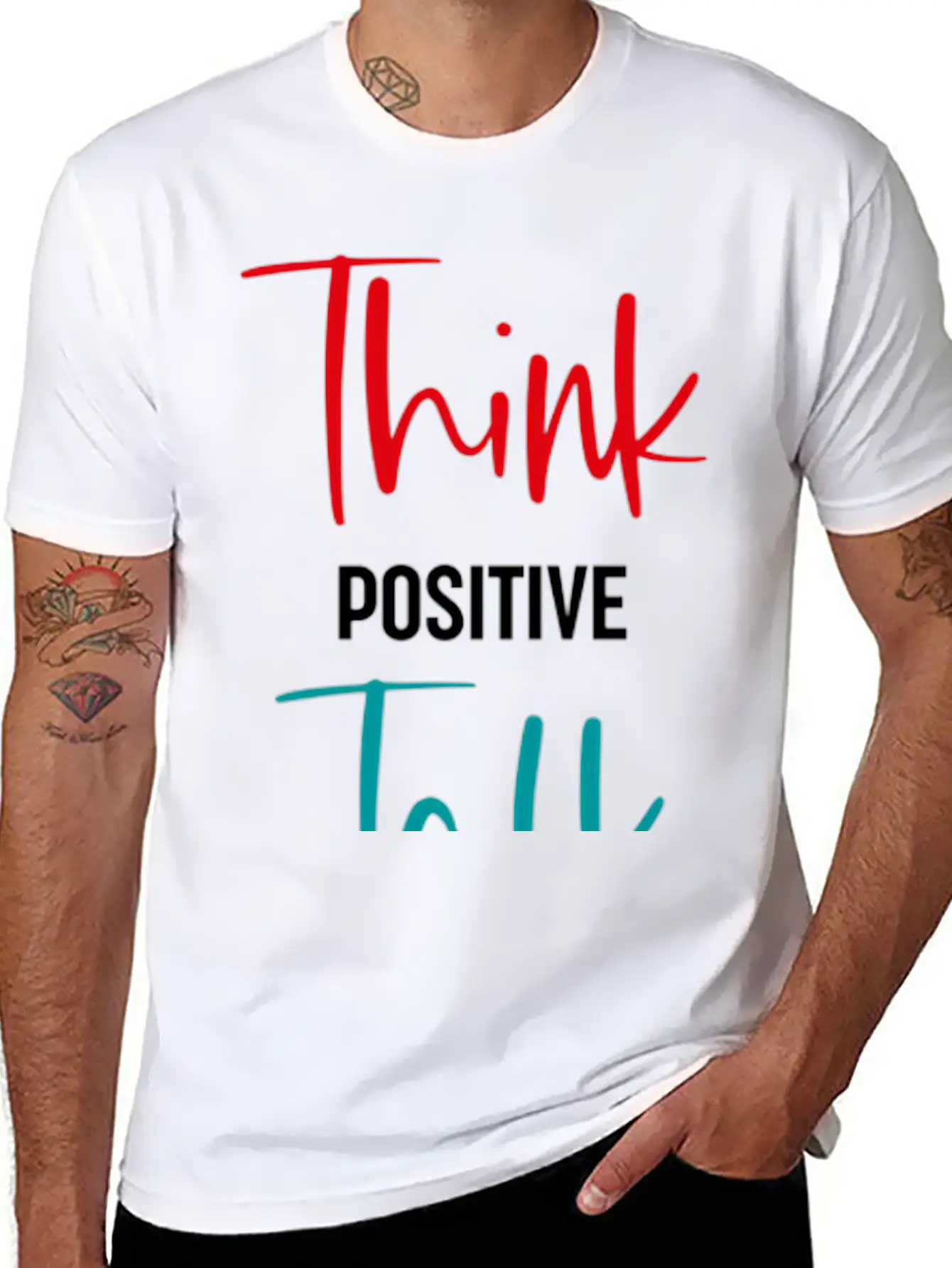 Message To Inre And Motivate Think Talk Feel Breathable Soft Cotton T-Shirt – Timeless Casual Look