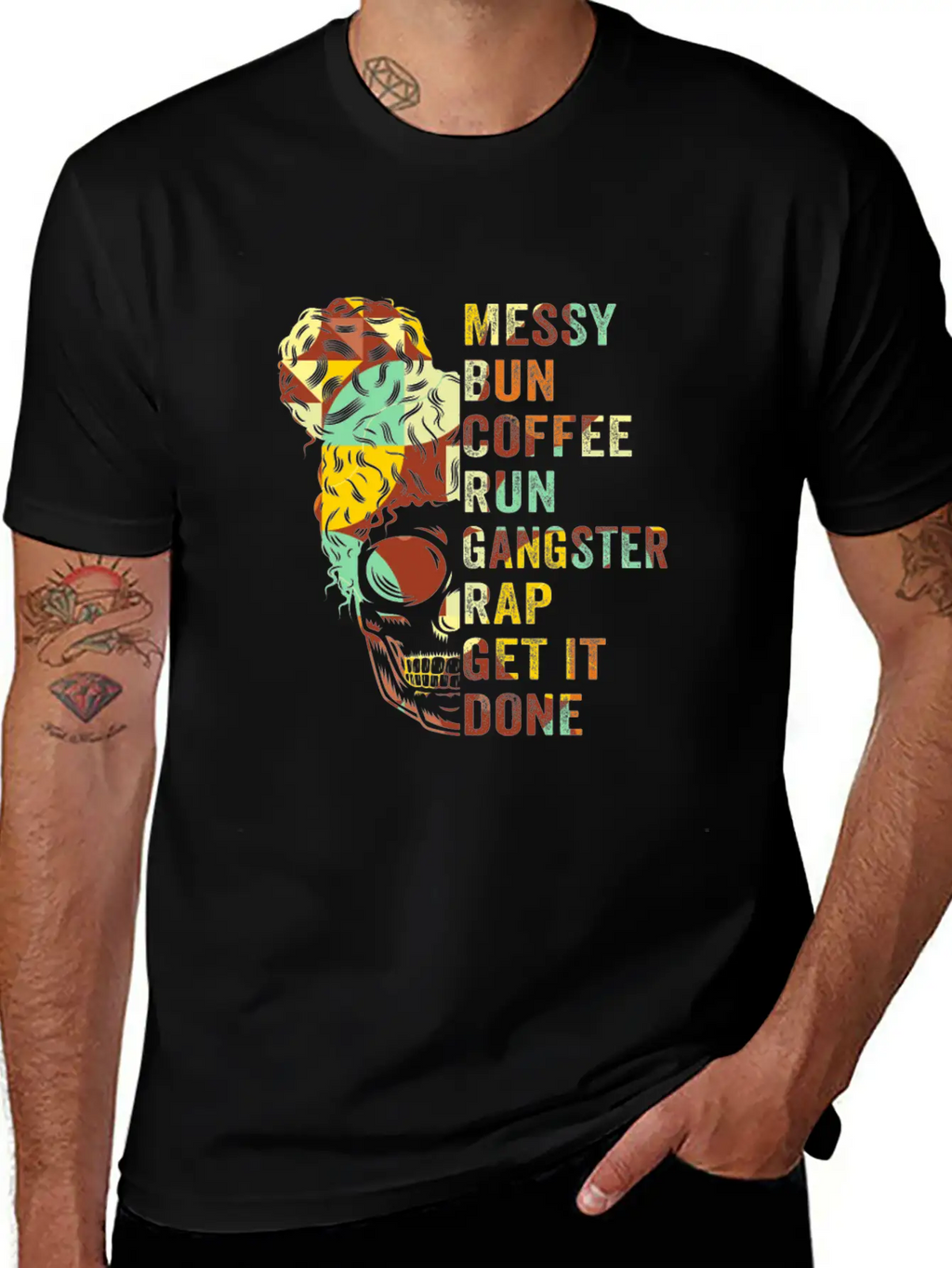 Messy Bun Run Rap Nap Perfect For Coffee Lovers Timeless Short Sleeve Tee – Comfy And Minimalist Design
