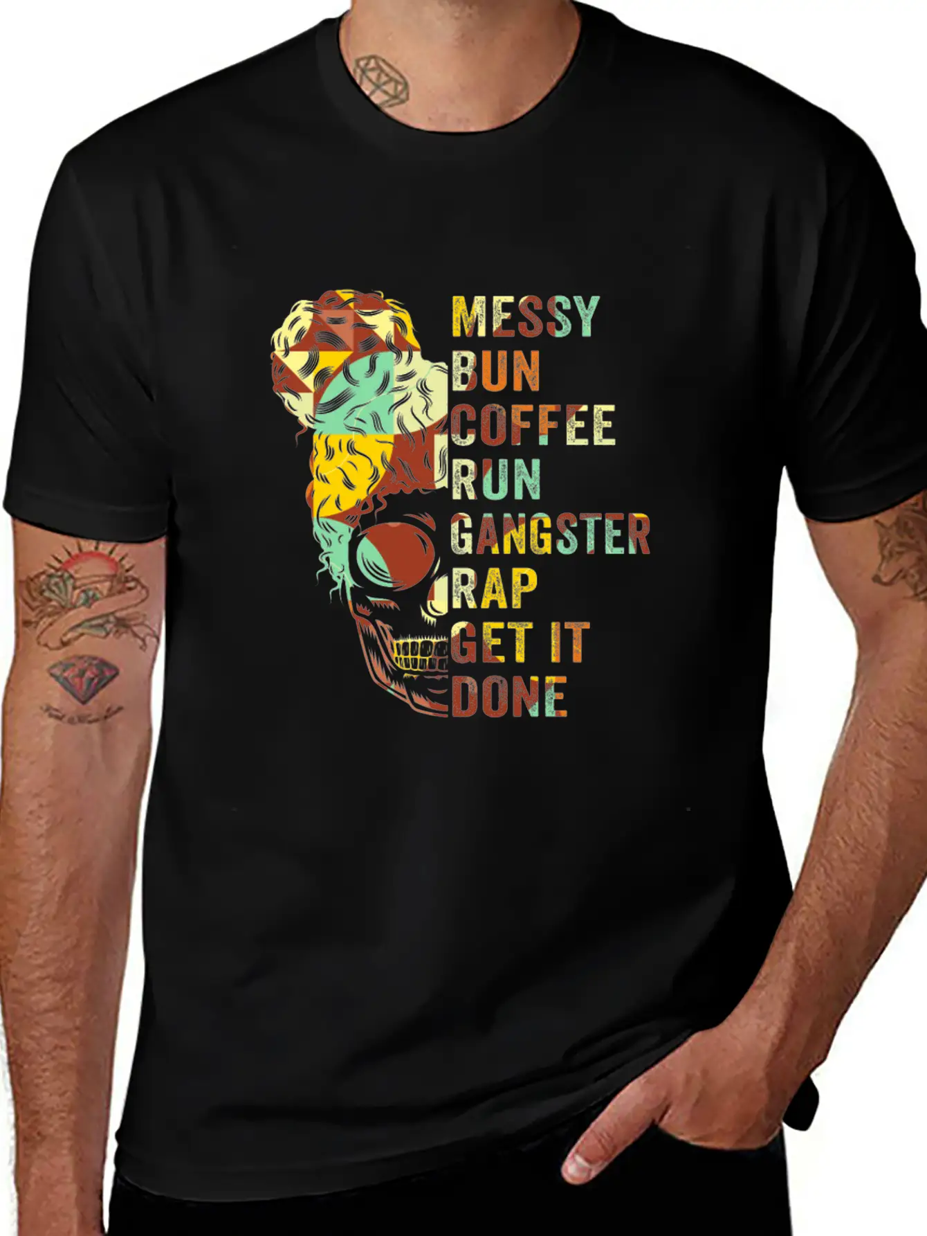 Messy Bun Run Rap Nap Perfect For Coffee Lovers Timeless Short Sleeve Tee – Comfy And Minimalist Design