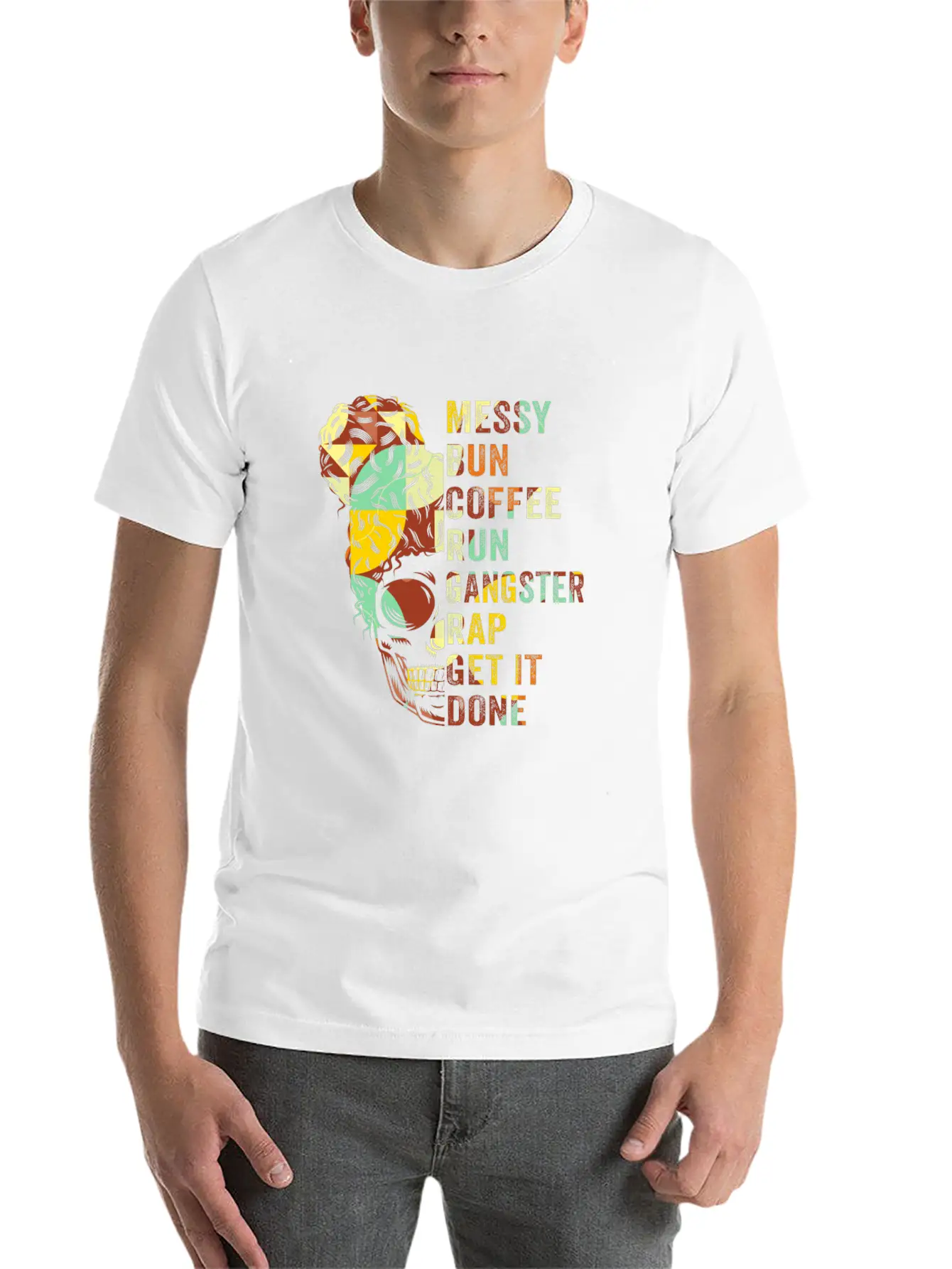 Messy Bun Run Rap Nap Perfect For Coffee Lovers Timeless Short Sleeve Tee – Comfy And Minimalist Design