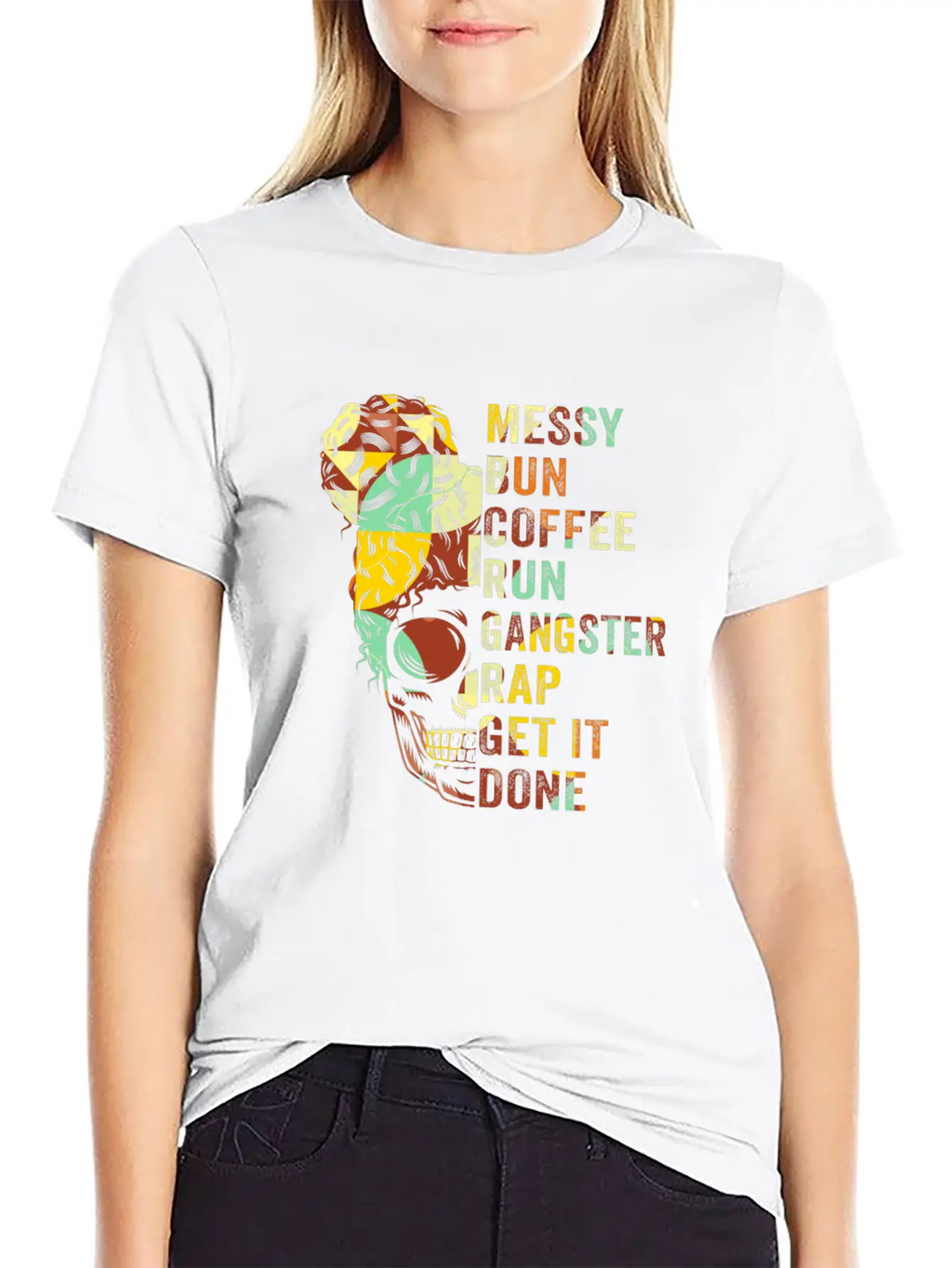 Messy Bun Run Rap Nap Perfect For Coffee Lovers Timeless Short Sleeve Tee – Comfy And Minimalist Design