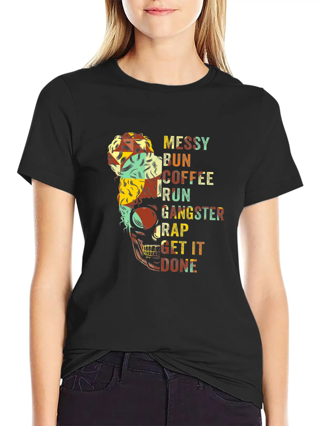 Messy Bun Run Rap Nap Perfect For Coffee Lovers Timeless Short Sleeve Tee – Comfy And Minimalist Design