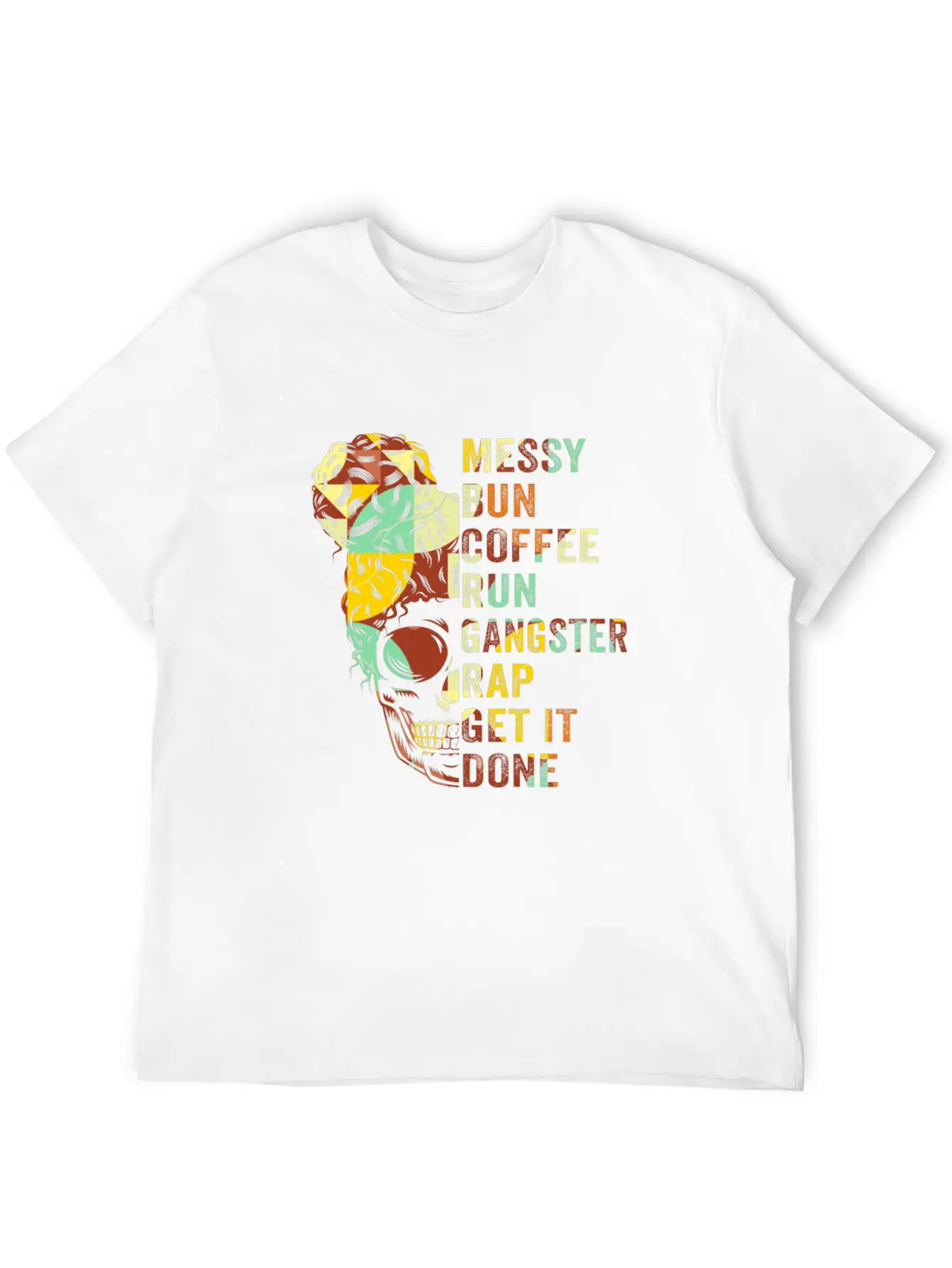 Messy Bun Run Rap Nap Perfect For Coffee Lovers Timeless Short Sleeve Tee – Comfy And Minimalist Design
