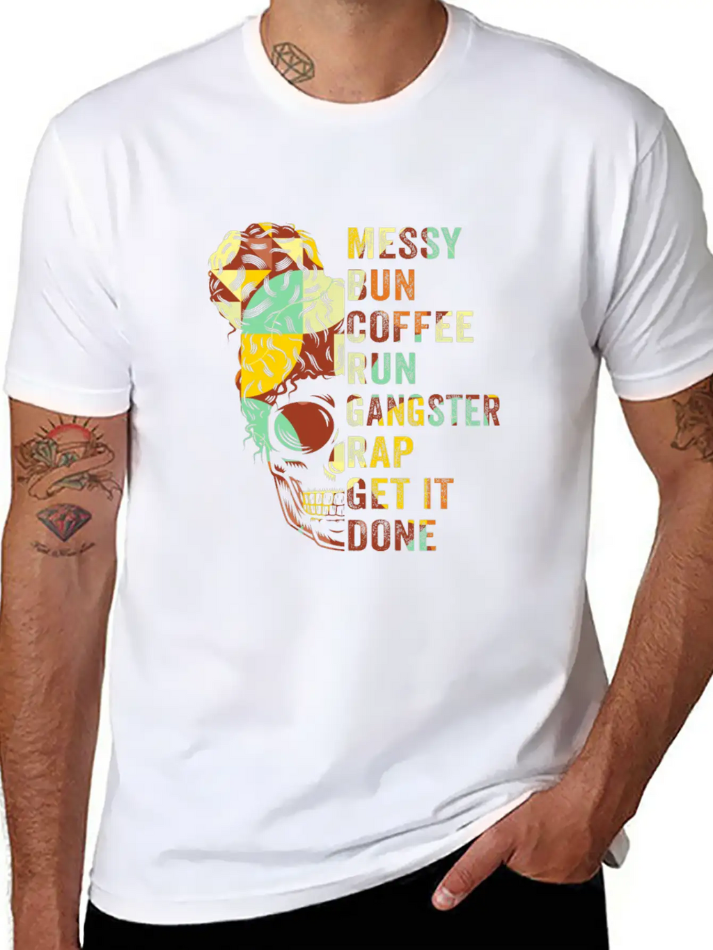 Messy Bun Run Rap Nap Perfect For Coffee Lovers Timeless Short Sleeve Tee – Comfy And Minimalist Design