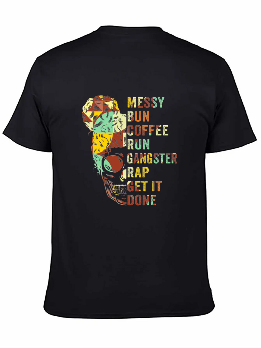 Messy Bun Run Rap Nap Perfect For Coffee Lovers Timeless Short Sleeve Tee – Comfy And Minimalist Design
