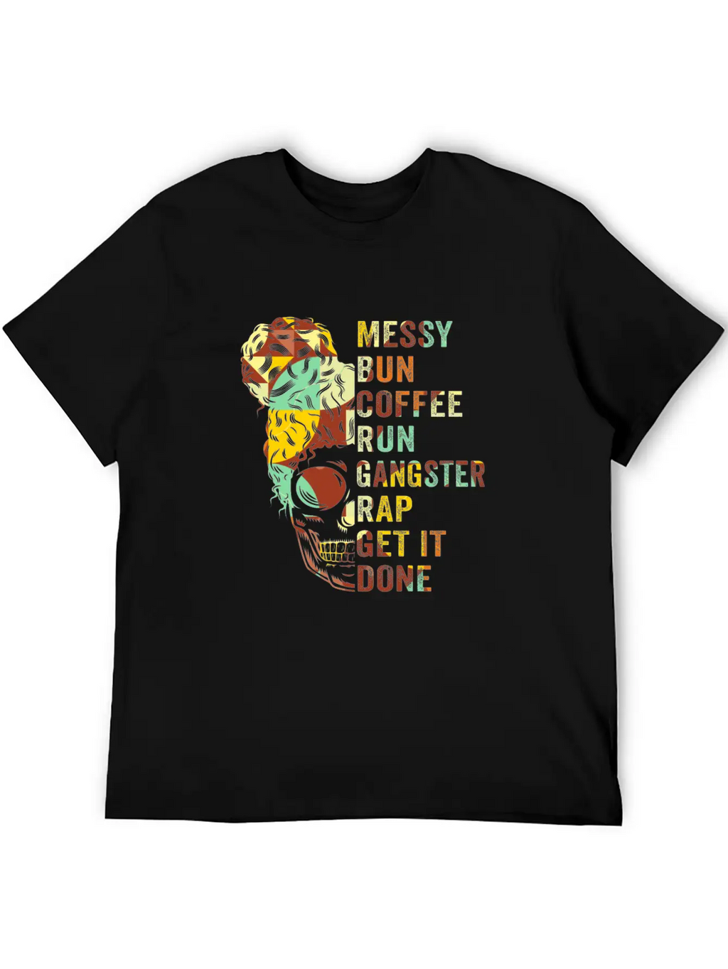 Messy Bun Run Rap Nap Perfect For Coffee Lovers Timeless Short Sleeve Tee – Comfy And Minimalist Design