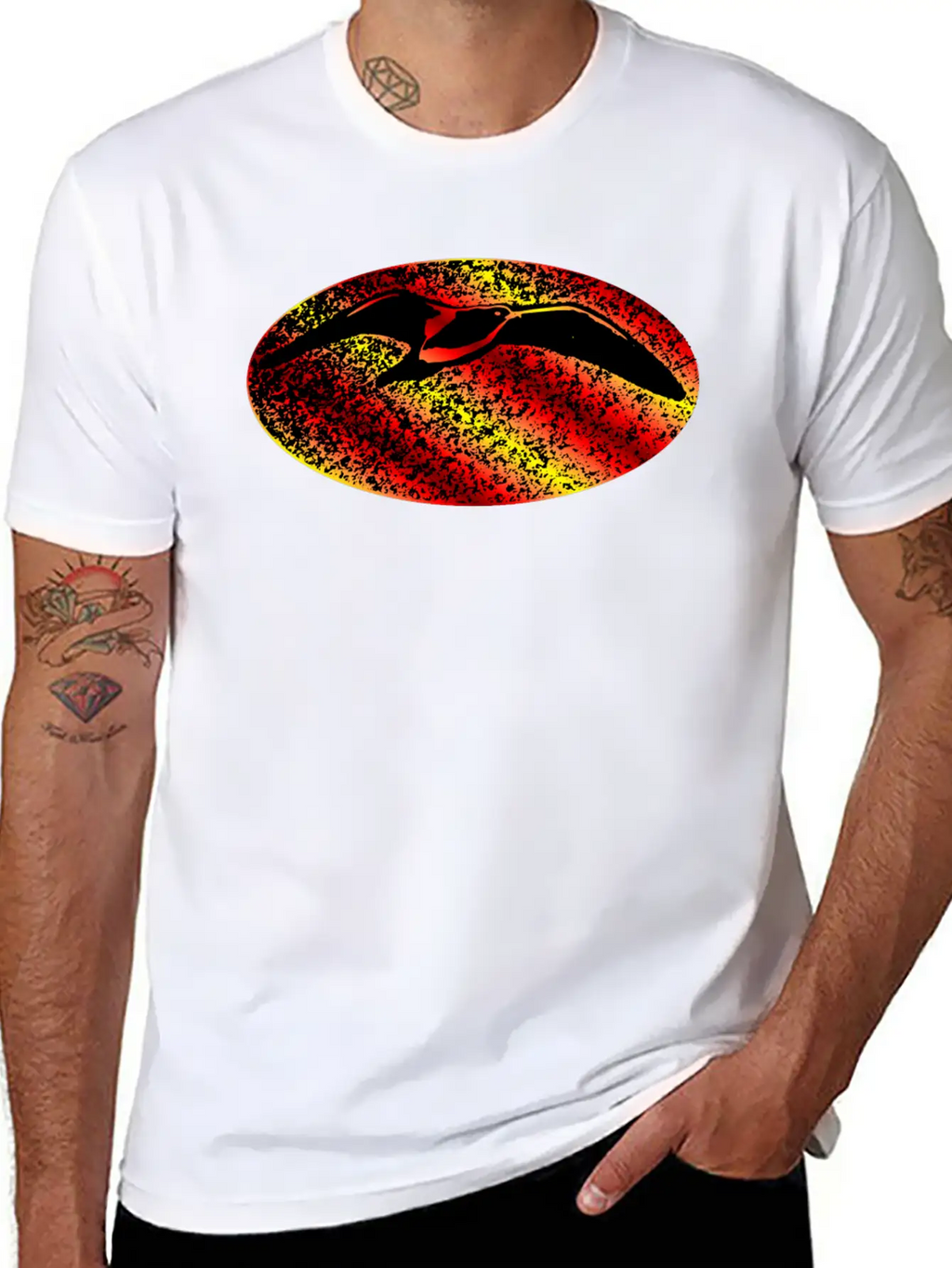 Metal Bird Sunset Stylish Everyday T-Shirt – Unisex Basic Cotton Tee