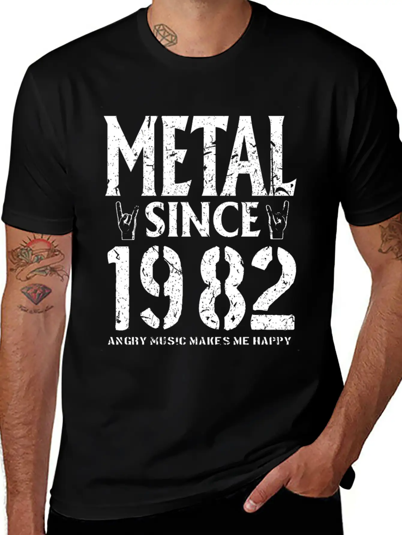 Metal Gift Birthday Vintage 1982 Breathable Soft Cotton T-Shirt – Timeless Casual Look