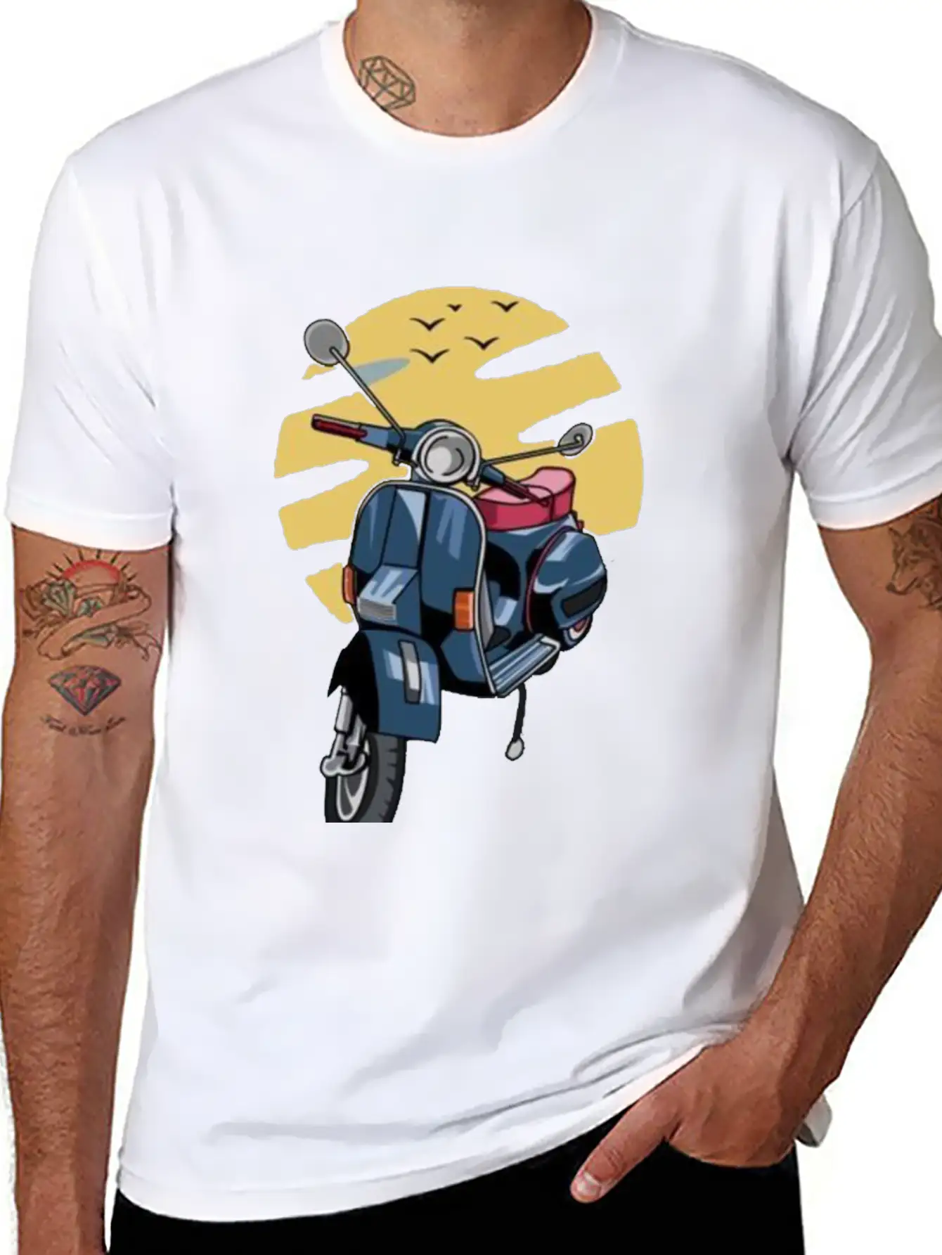 Metal Poster Vespaa Classic Cotton Tee – Unisex Comfort For Any Season