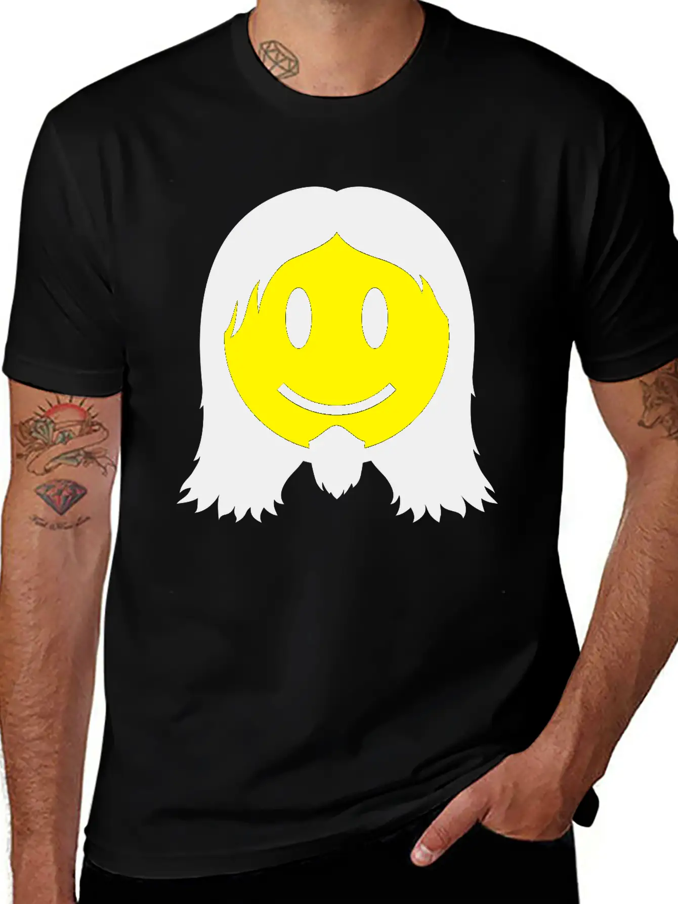 Metal Smiley Icon 2c Modern Fit Casual T-Shirt – Clean And Versatile Design