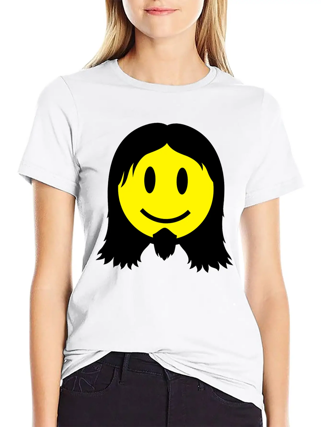 Metal Smiley Icon 2c Modern Fit Casual T-Shirt – Clean And Versatile Design
