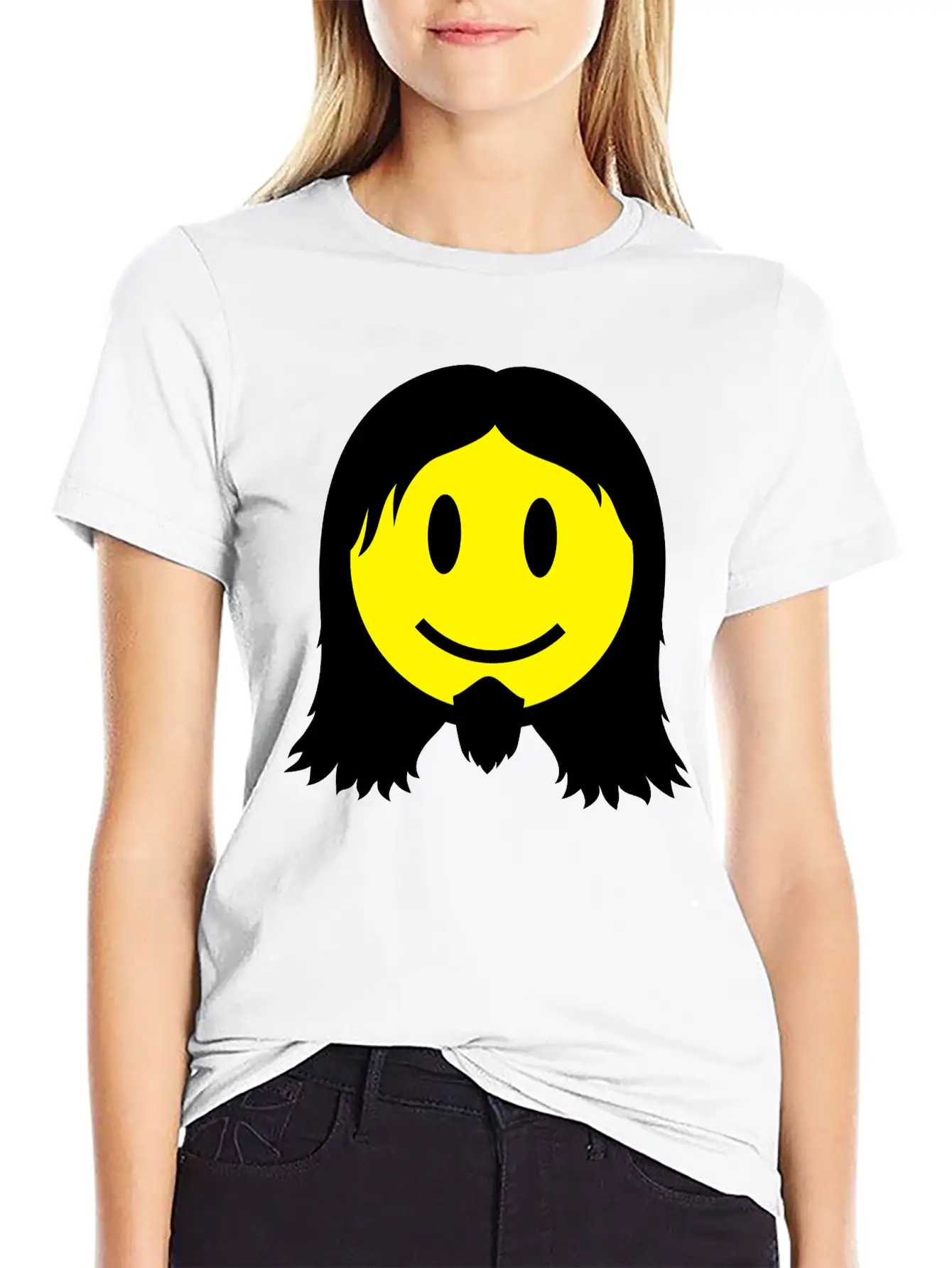 Metal Smiley Icon 2c Modern Fit Casual T-Shirt – Clean And Versatile Design