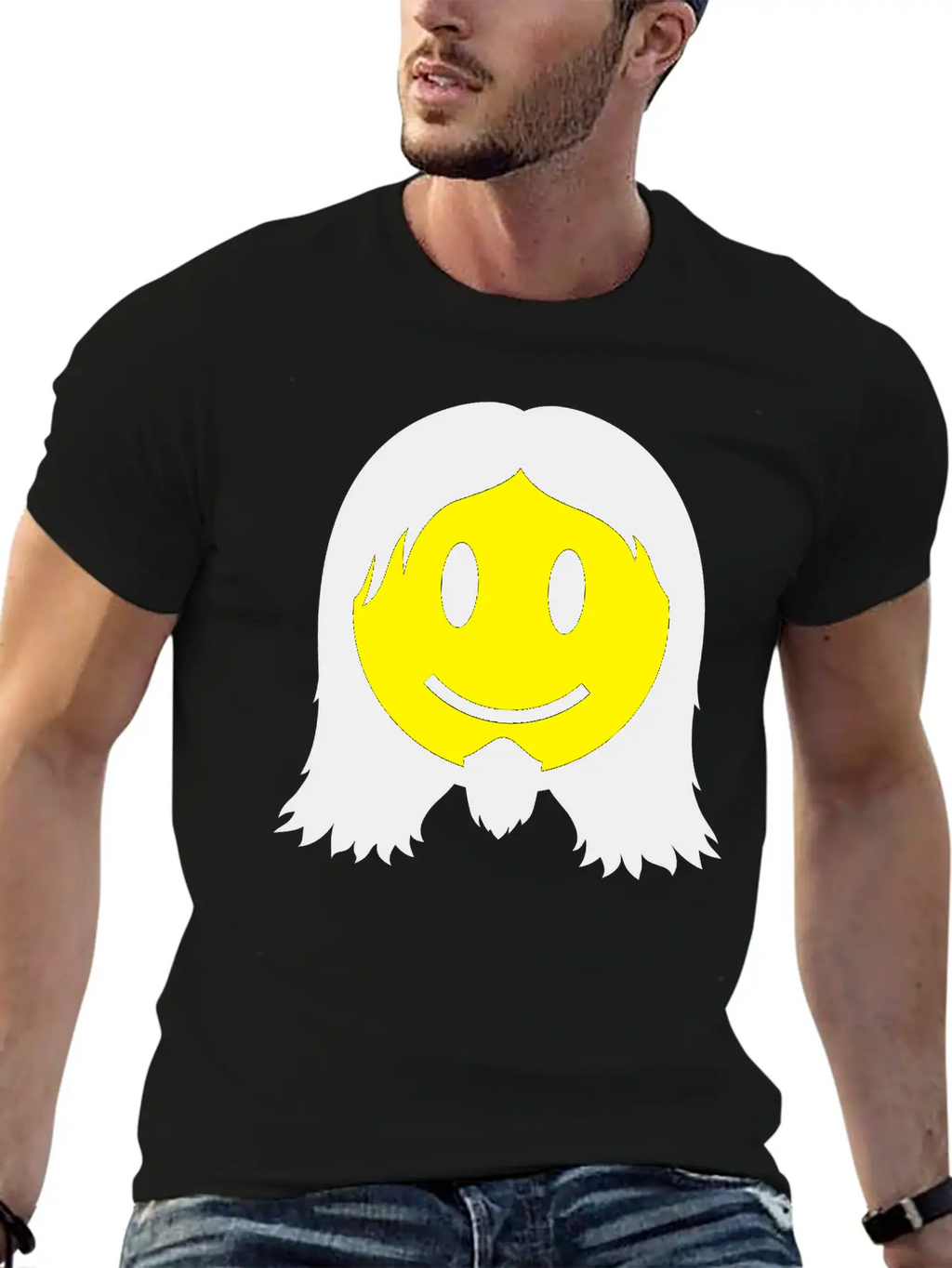 Metal Smiley Icon 2c Modern Fit Casual T-Shirt – Clean And Versatile Design